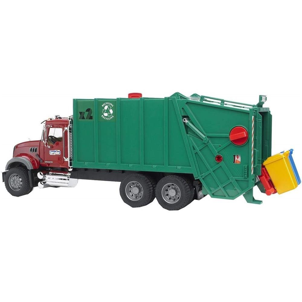 Bruder® Spielzeug-Müllwagen 02812 Mack Granite, 1:16, mit Mülltonnen,  Material: Kunststoff, Hochwertige Kunststoffe wie z.B. ABS