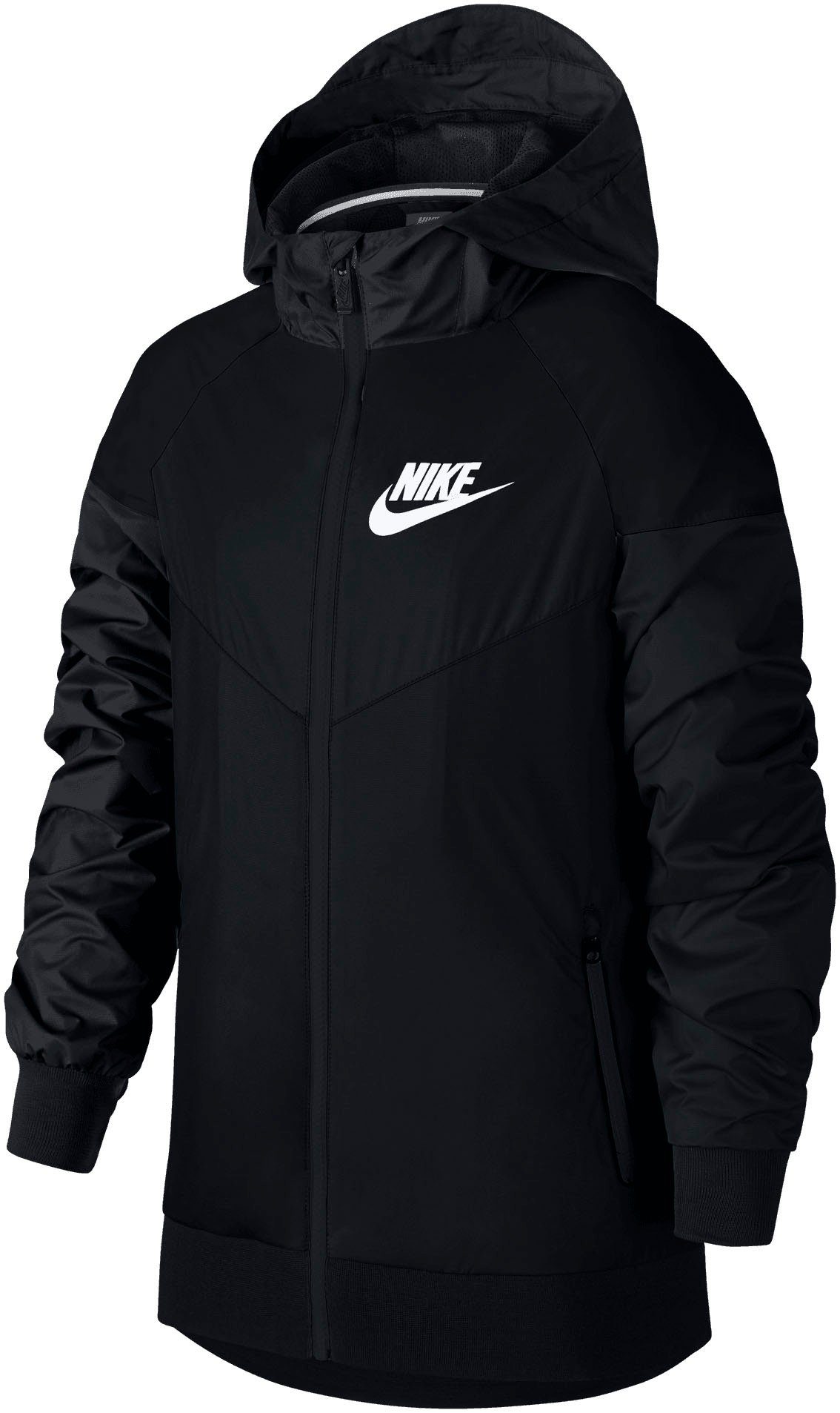 BLACK/BLACK/BLACK/WHITE Jacket Sweatjacke Kids' Nike Big Windrunner Sportswear (Boys)