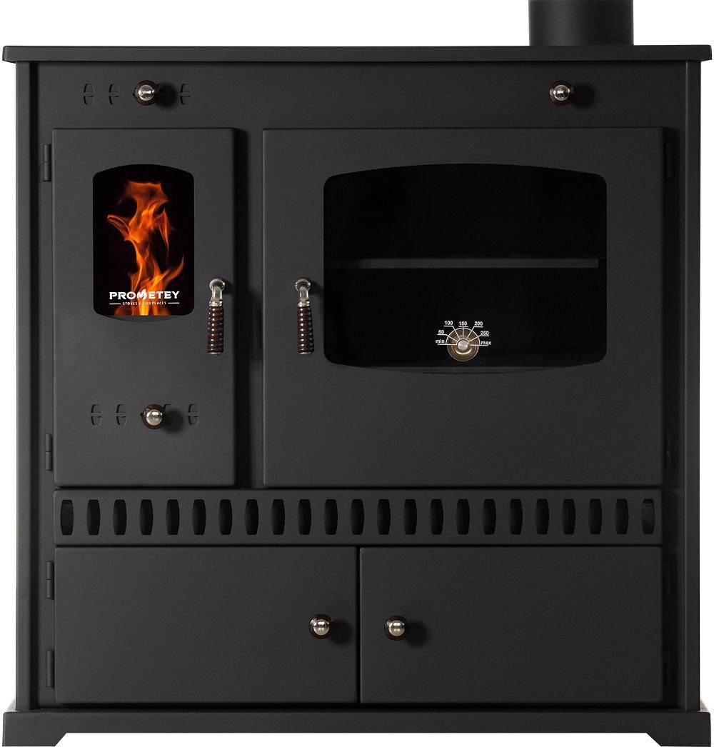 Prometey Kaminofen Küchenofen Perfect ECO schwarz, rechte Version, 7,00 kW günstig online kaufen