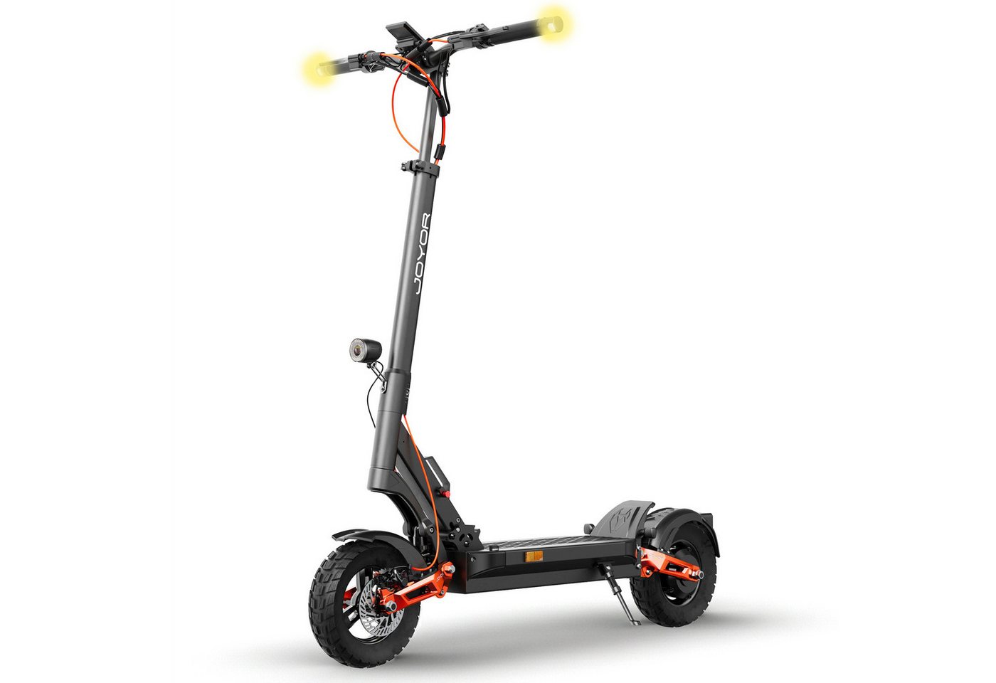 JOYOR E-Scooter T6E Pro ABE bis 90km Reichweite Blinker offroad Straßenzulassung 500W, 500 W, 20 km/h, (Long-Range-Performance-Kit, Inkl. Hydraulik-Fahrwerk, Blinker-System, Ladegerät und ABE-Dokument), Blinker, hydraulische Federung, Bremslicht
