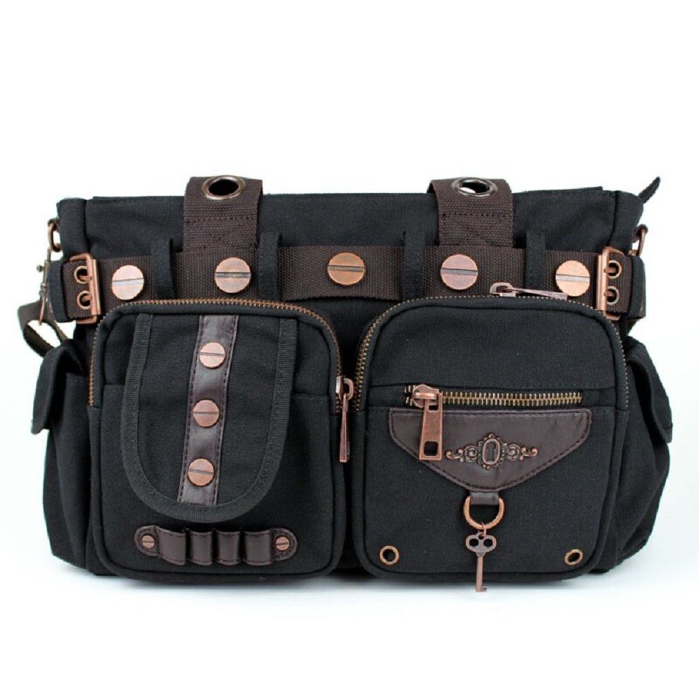 Banned Schultertasche Doom Lagoon Steampunk Schlüsselloch Gothic, Verstellbarer Schultergurt