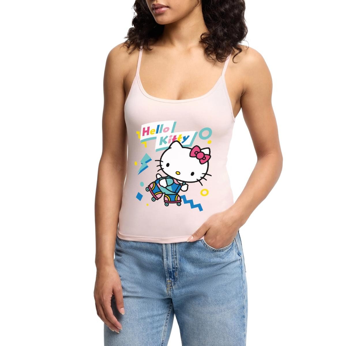 Spaghettitop Hello Kitty 90er Stil Mit Rollschuhen Frauen Premium Organic Top mit S