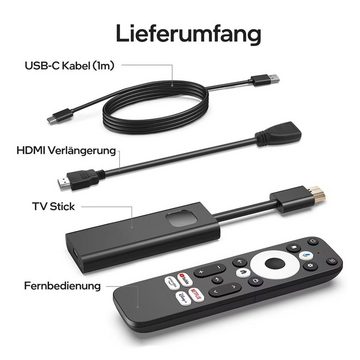 Orbsmart Streaming-Stick 4K HDR Android TV GD1 WLAN HDMI Stick Box für Fernseher, (Netflix, Disney+, Prime Video, Apple TV+, Youtube, Paramount+ uvm)