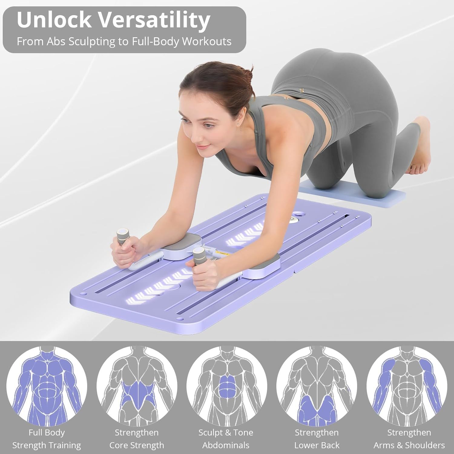 BAYMATE Pilates-Reformer Pilates Trainer, Push-Up-Bauchmuskel-Roller, (6-tlg., mit Timer, 6-in-1, mit kostenlosen Geschenk 1 Paar Socken), multifunktionales Bauchmuskelbrett für Zuhause und im Fitnessstudio