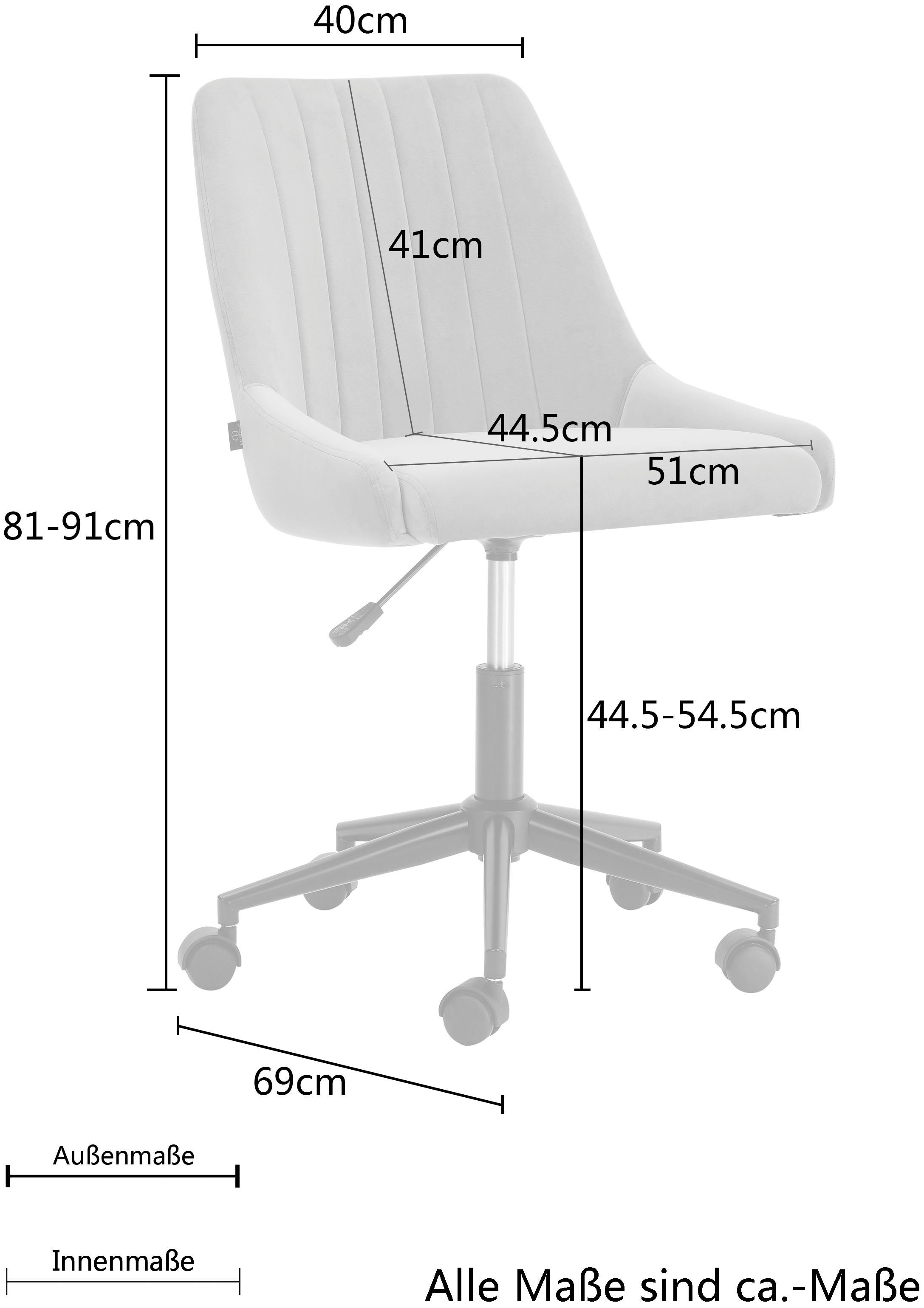 mit Ziernähten Bürostuhl Bondy, Leonique grau attraktiven