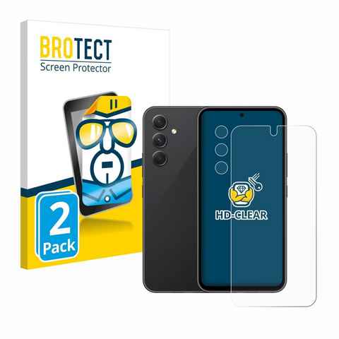 BROTECT Schutzfolie für Samsung Galaxy A54 5G (Display+Kamera), Displayschutzfolie, 2 Stück, Folie klar