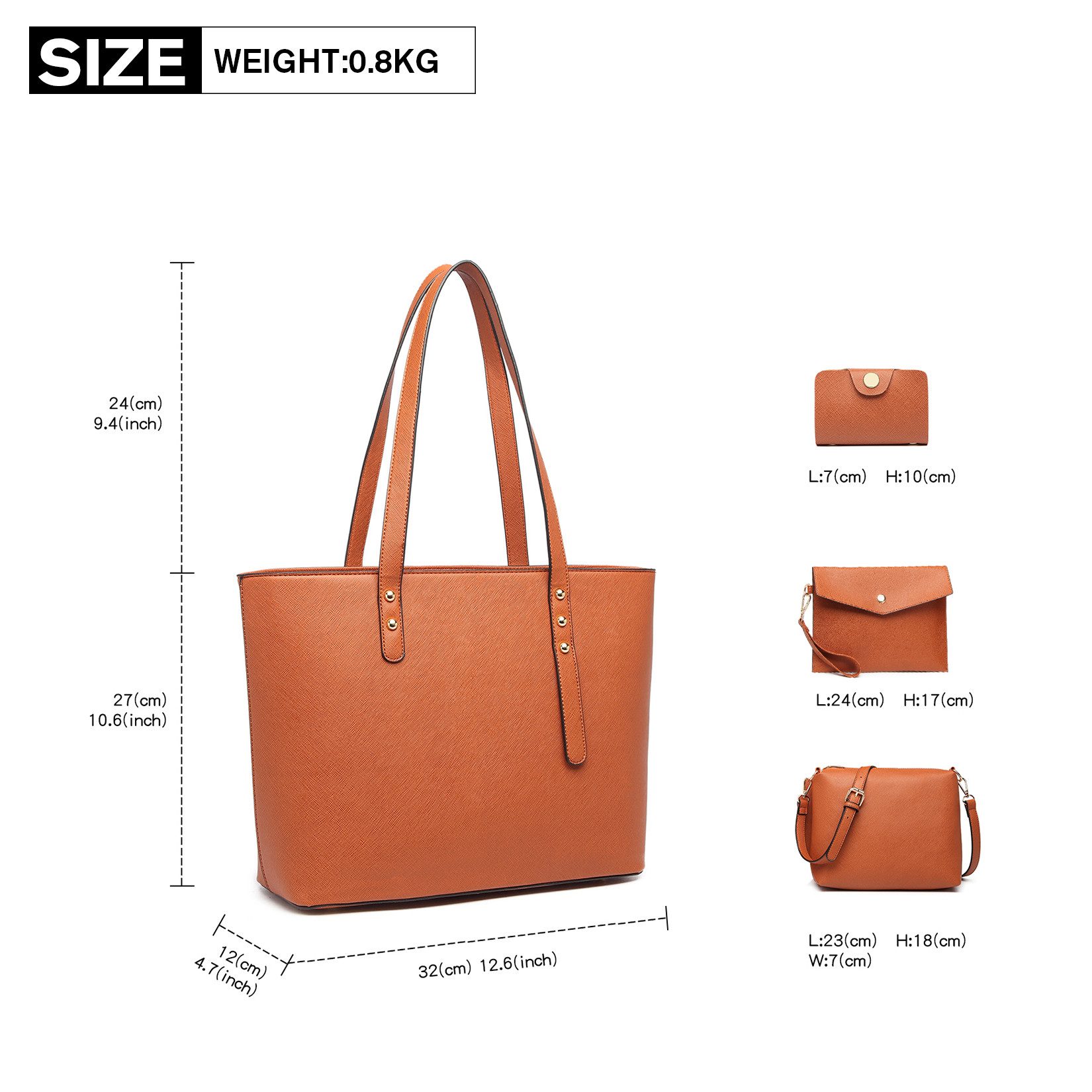 Miss Lulu Henkeltasche Damen-Taschenset 4er, Schultertasche Umhängetasche C günstig online kaufen