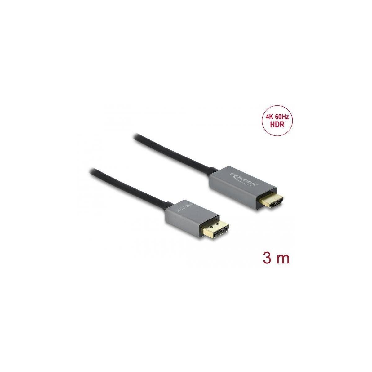 Delock Aktives DisplayPort 1.4 zu HDMI Kabel 4K 60 Hz (HDR) 3 m Computer- Kabel