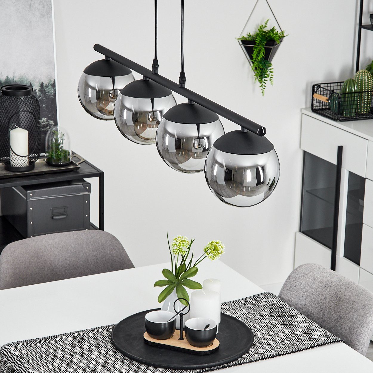 hofstein Pendelleuchte 4-flammige Pendel Leuchte Hänge Lampe Ess Wohn Schla günstig online kaufen