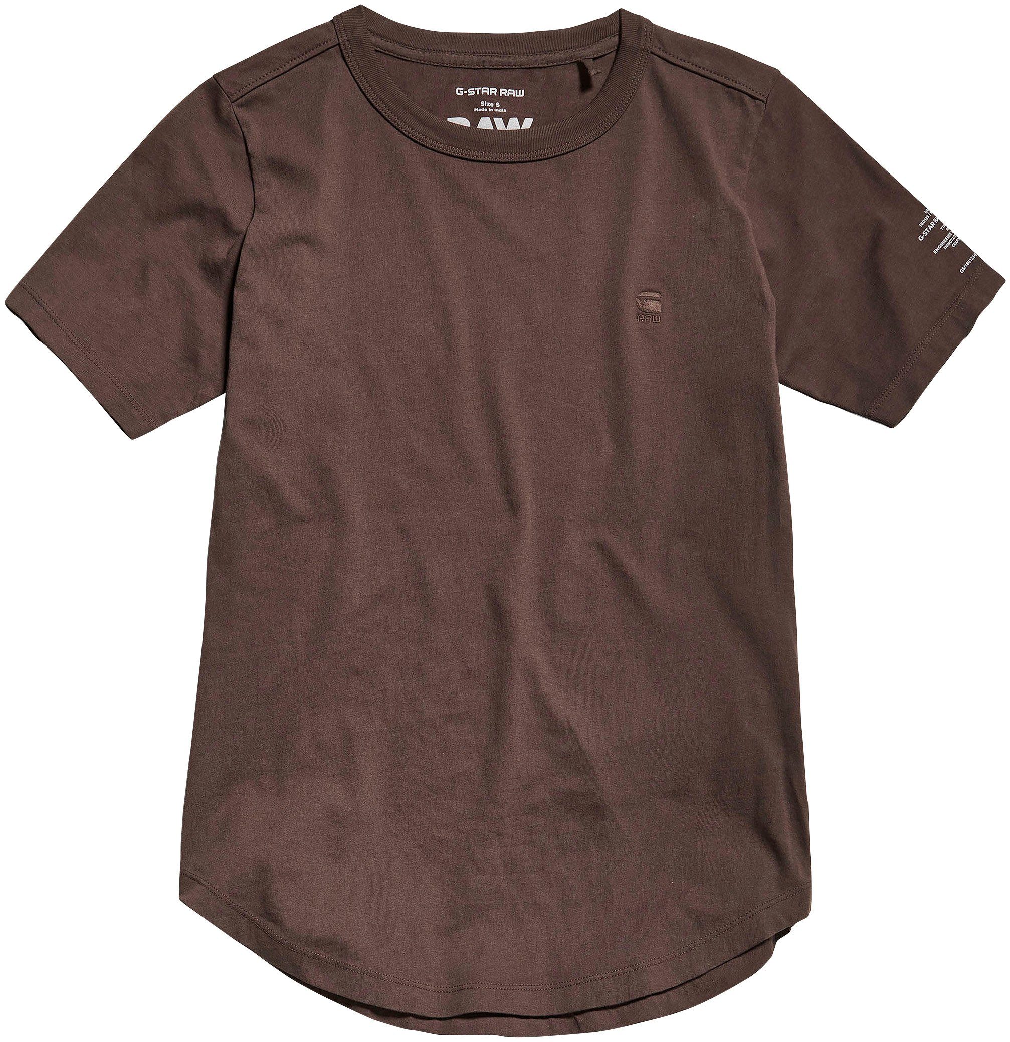 G-Star RAW T-Shirt T-Shirt Druck mit Mysid slim auf chocolat dem r optic Ärmel t
