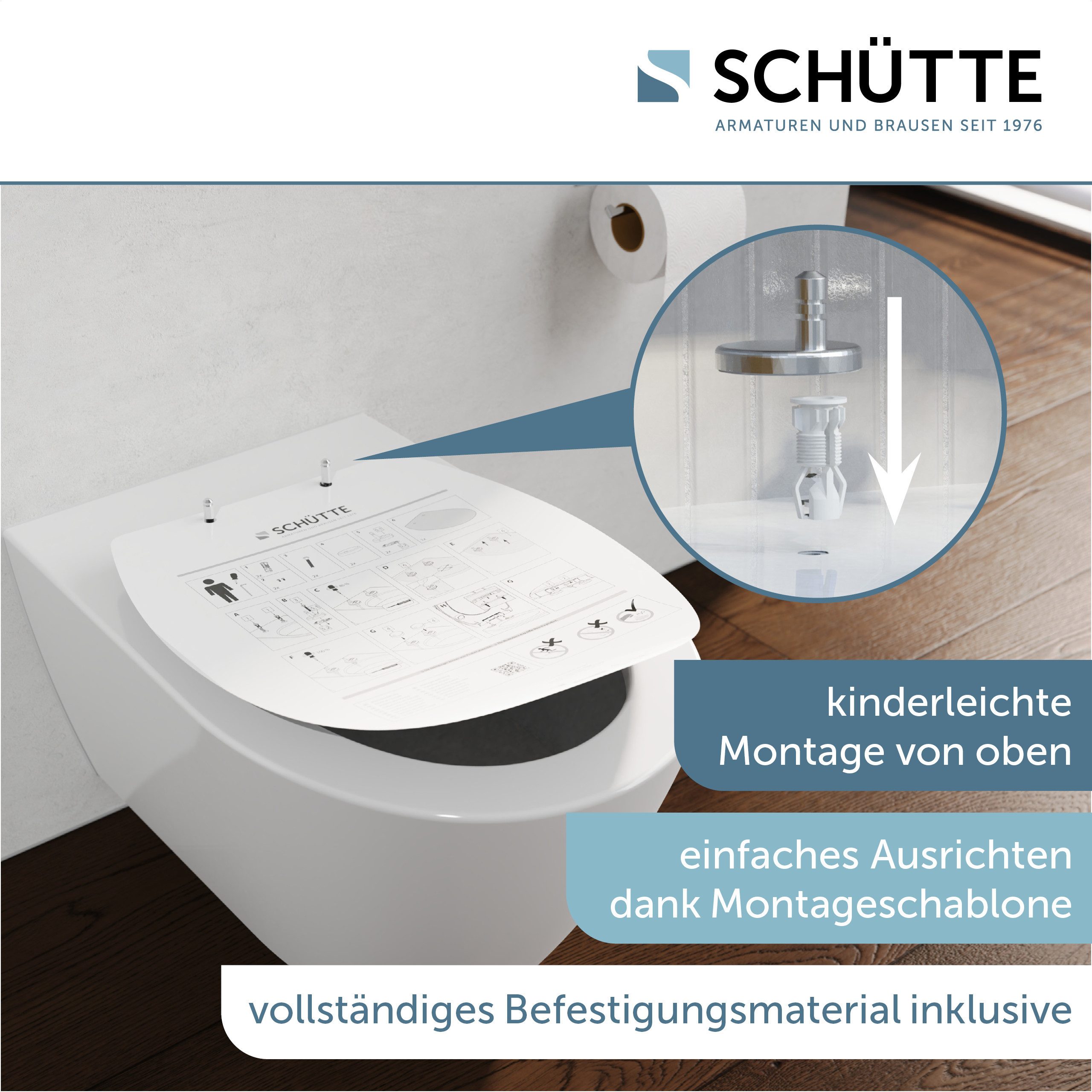Schütte WC-Sitz WHITE, Duroplast, WC-Sitz, Absenkautomatik, belastbar bis 2 günstig online kaufen