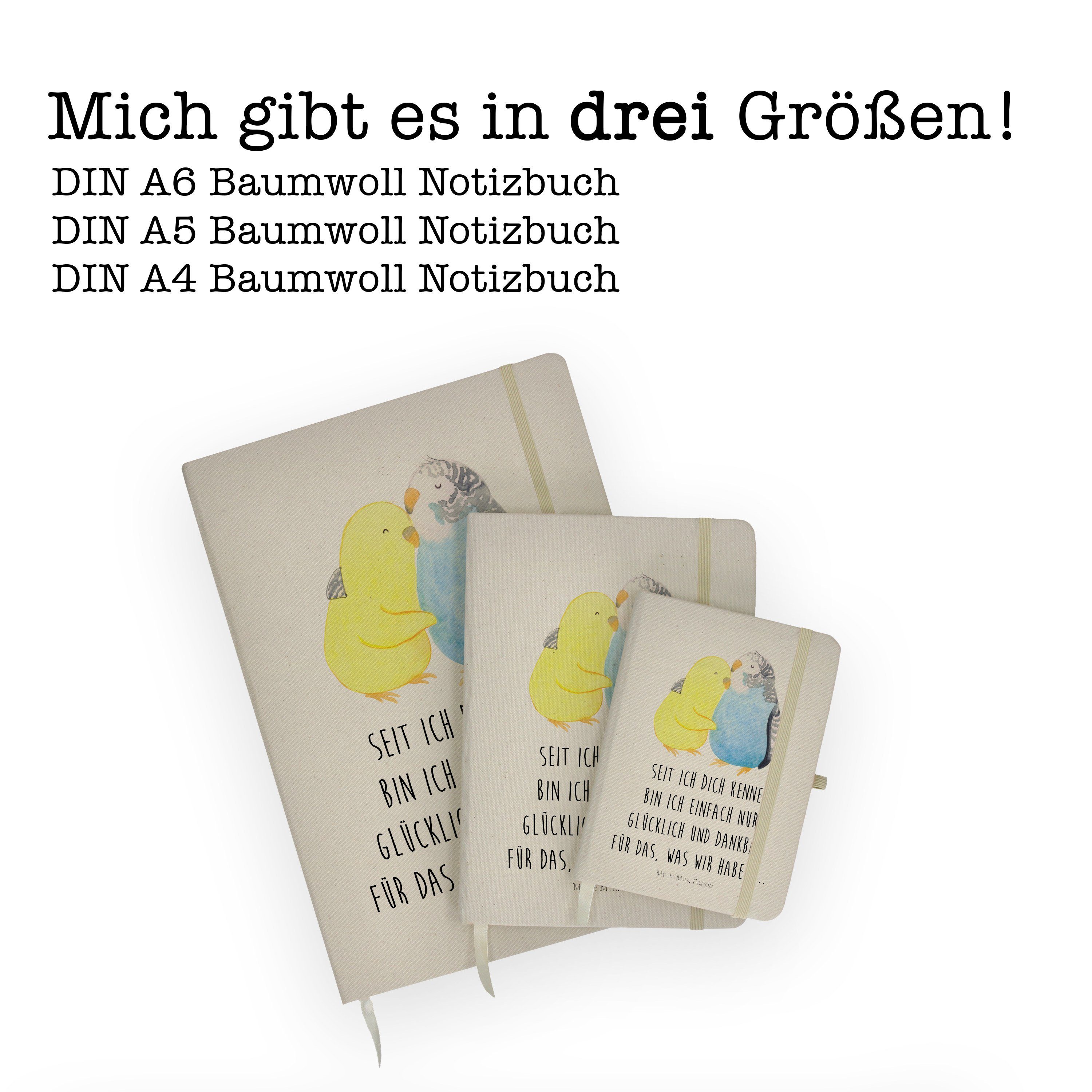 Panda Wellensittich Transparent Freund, - Liebe Notizbuch & Schrei & Umarmen, Panda Mr. Mrs. Geschenk, Mr. - Mrs.