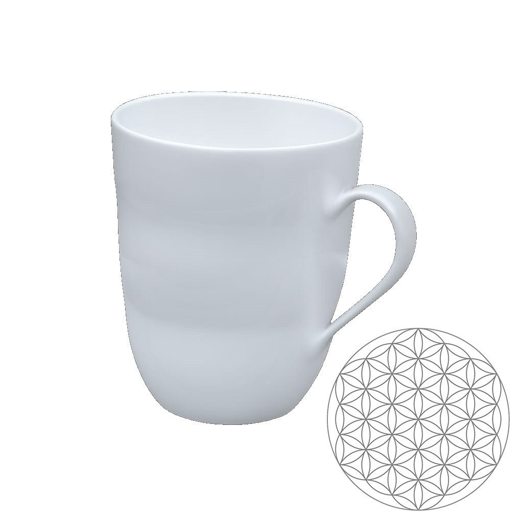 LivingDesigns Becher Shinno Blume des Lebens 0,35 l, New Bone China Porzellan