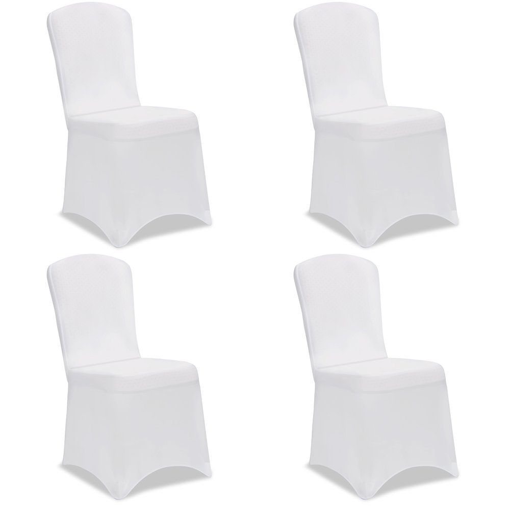 Detex Stuhlhusse, 4er Set Stretch Hussen für Stühle Stuhlüberzug Überwurf Weiß Hochzeit. € 21,95
