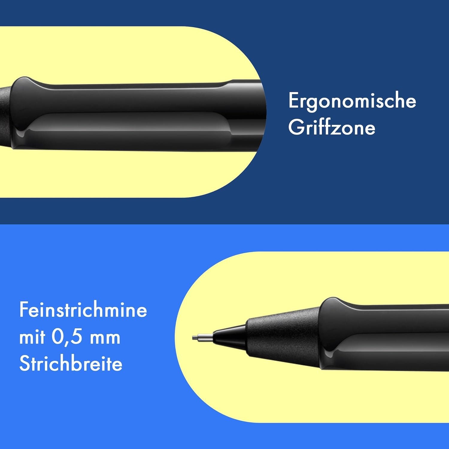 LAMY Druckbleistift LAMY Druckbleistift Safari SCHWARZ mit Mine 0,5mm und Radiergummi