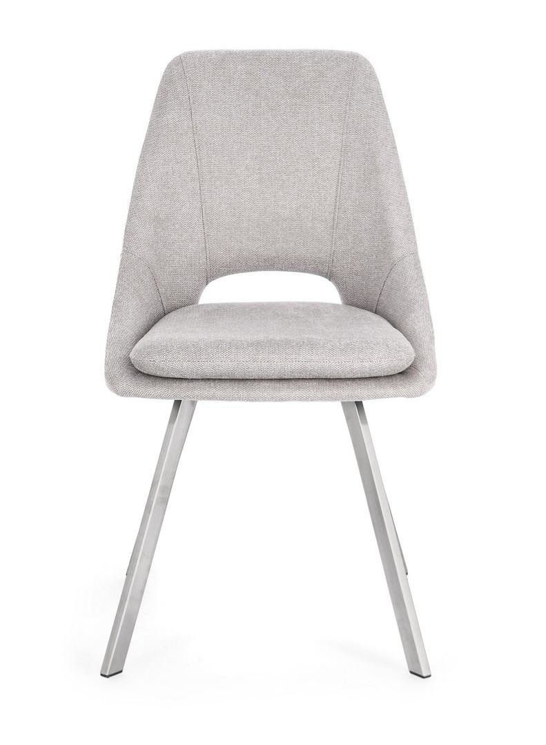 Natur24 Esszimmerstuhl Kashar 2er Set Stuhl 49.5 x 85 x 45 cm Edelstahl Pol günstig online kaufen