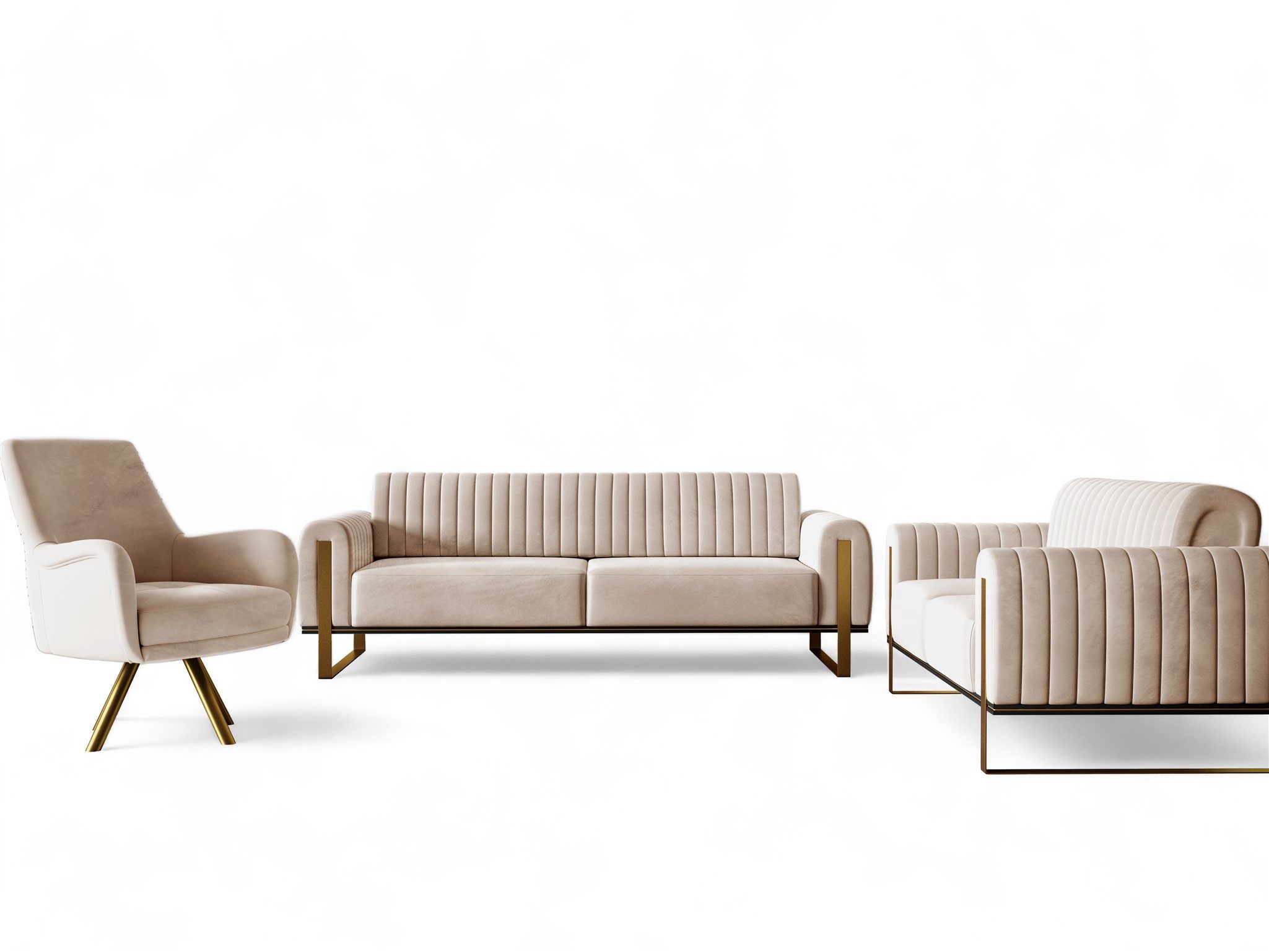 Fun Möbel Polstergarnitur Sofaset Designersofas VALERIE 3-2-1 in Stoff Elis günstig online kaufen