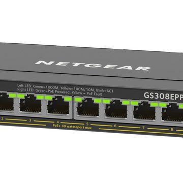 NETGEAR 8-Port Gigabit Ethernet High-Power PoE+ Plus Switch Netzwerk-Switch