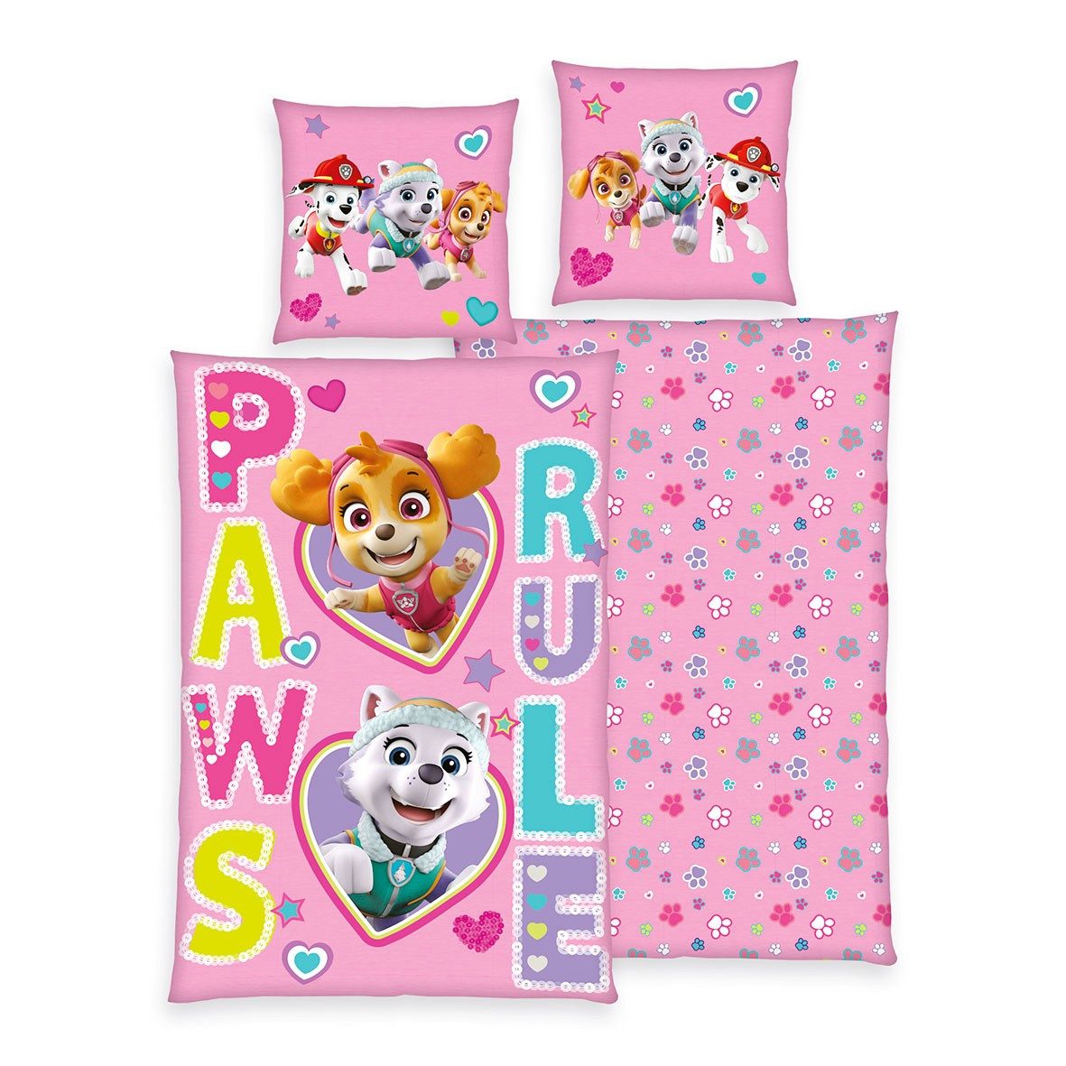 Herding Kinderbettwäsche 135x200cm Paw Patrol Paws günstig online kaufen