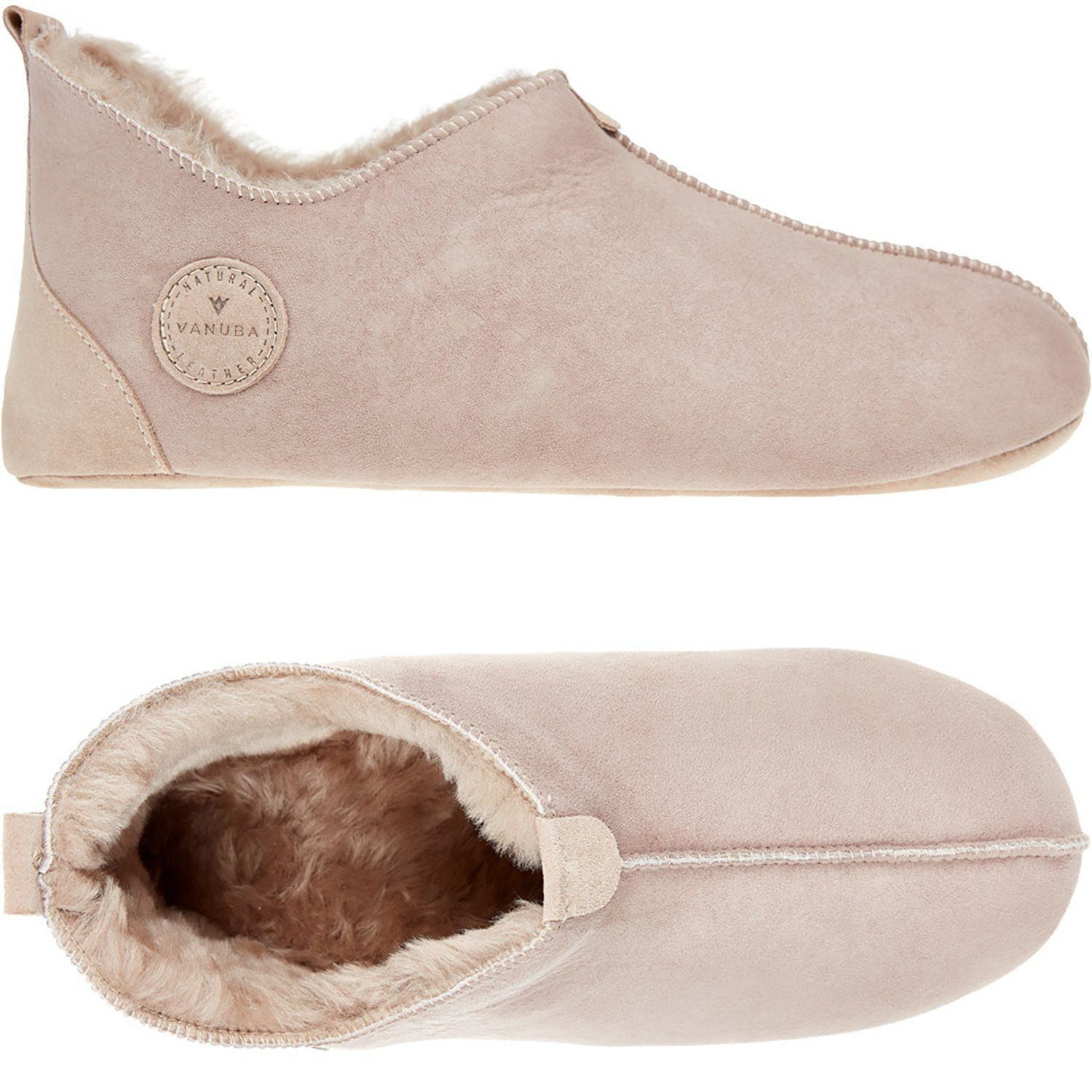 Vanuba OXFORD Herren Hausschuh Echtleder Hüttenschuhe/Winter-Hausschuhe/Gefüttert