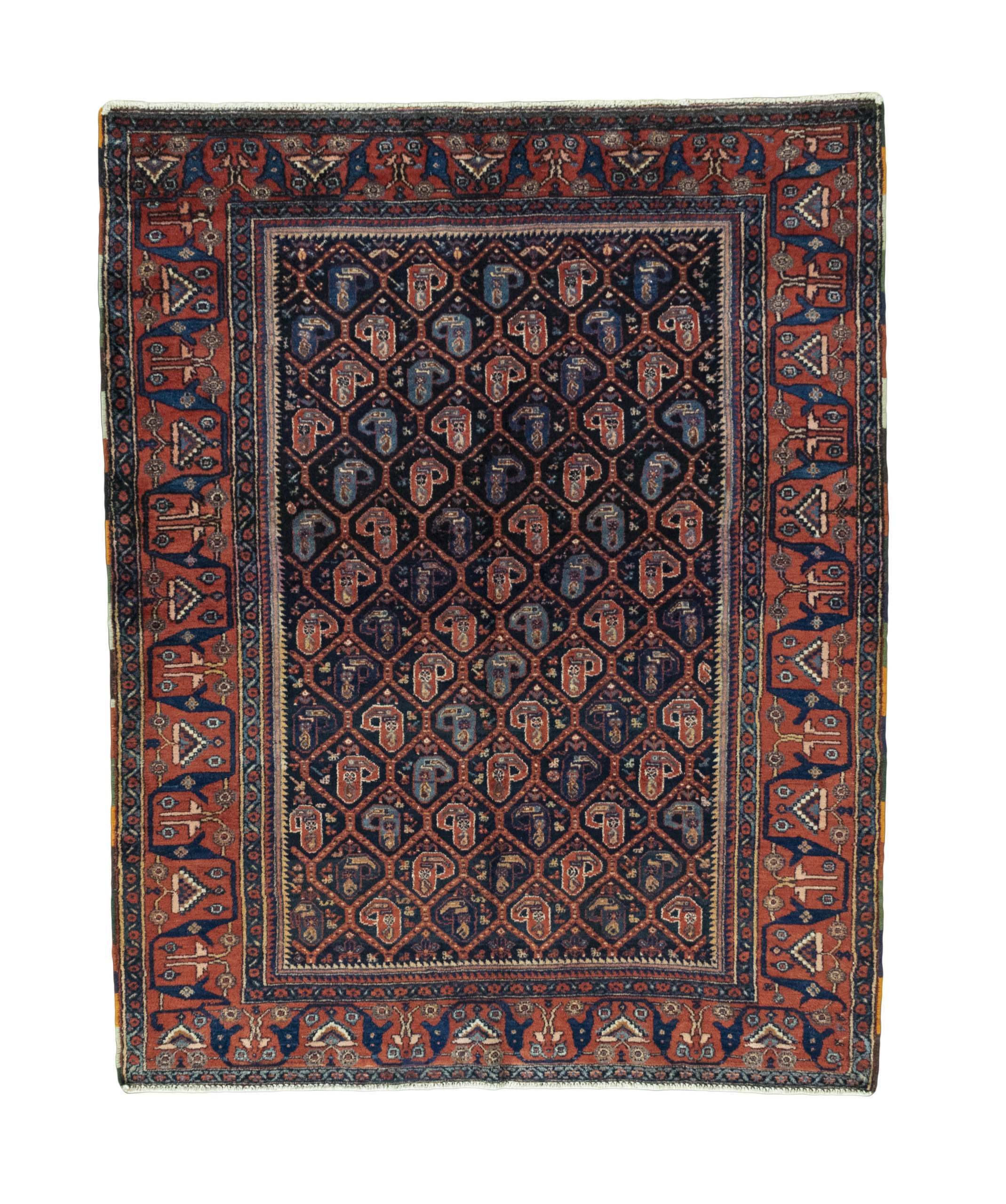 CABBEL Orientteppich 188x150 cm Perser Afshar Blau Schurwolle Handgeknüpft Nomaden Unikat, rechteckig, Höhe: 7 mm, 100% Schurwolle – weich, pflegeleicht, traditionelle Knüpfdichte