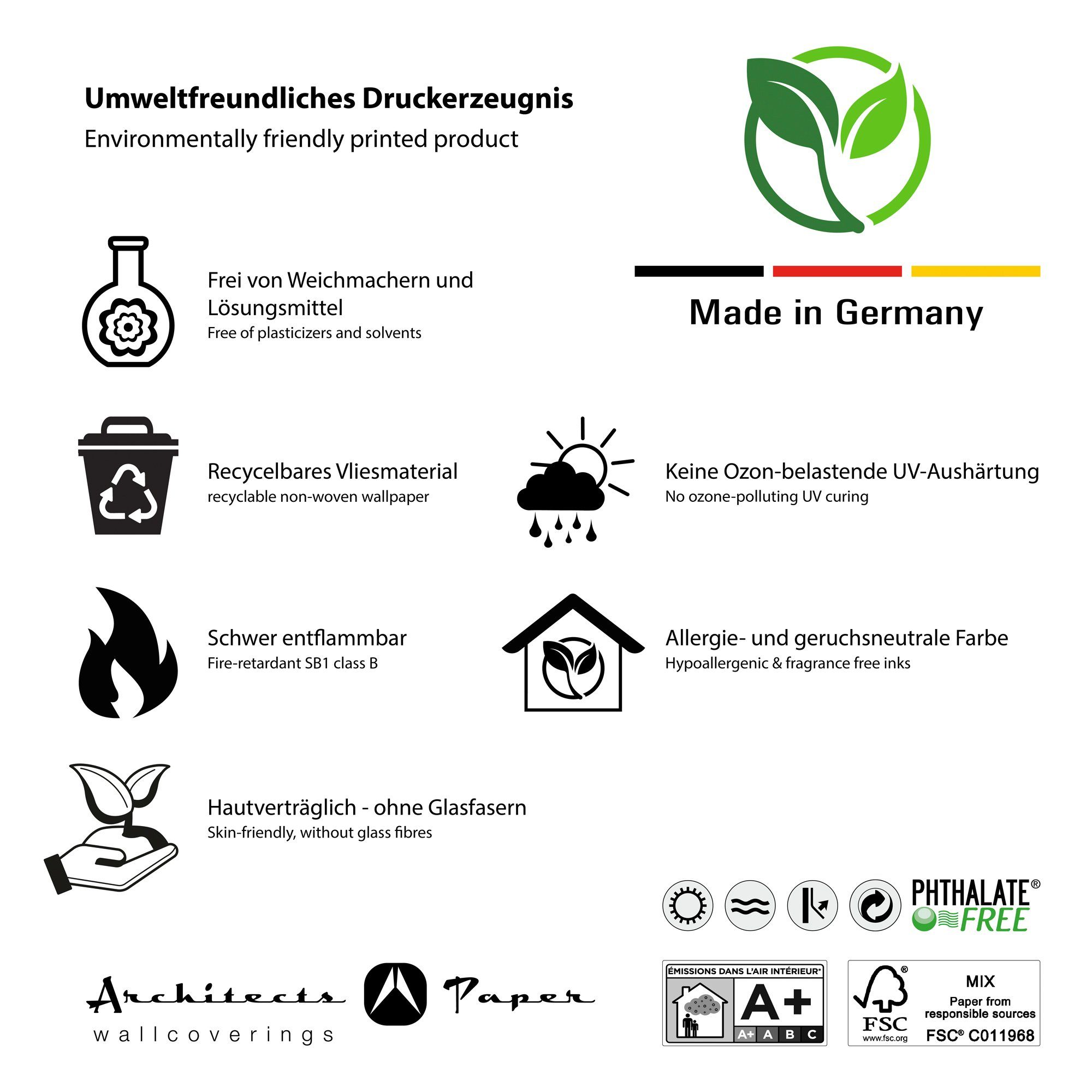Architects Paper Vliestapete Floral Impression, glatt, einfarbig, unifarben, Tapete Uni. Reduzierter Preis € 36,20. Unverbindliche Preisempfehlung € 66,95, (€ 6,79 pro 1 qm)