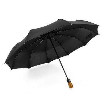 HAMÖWO Taschenregenschirm Taschenregenschirm, Automatik Business-Regenschirm, Holzgriff