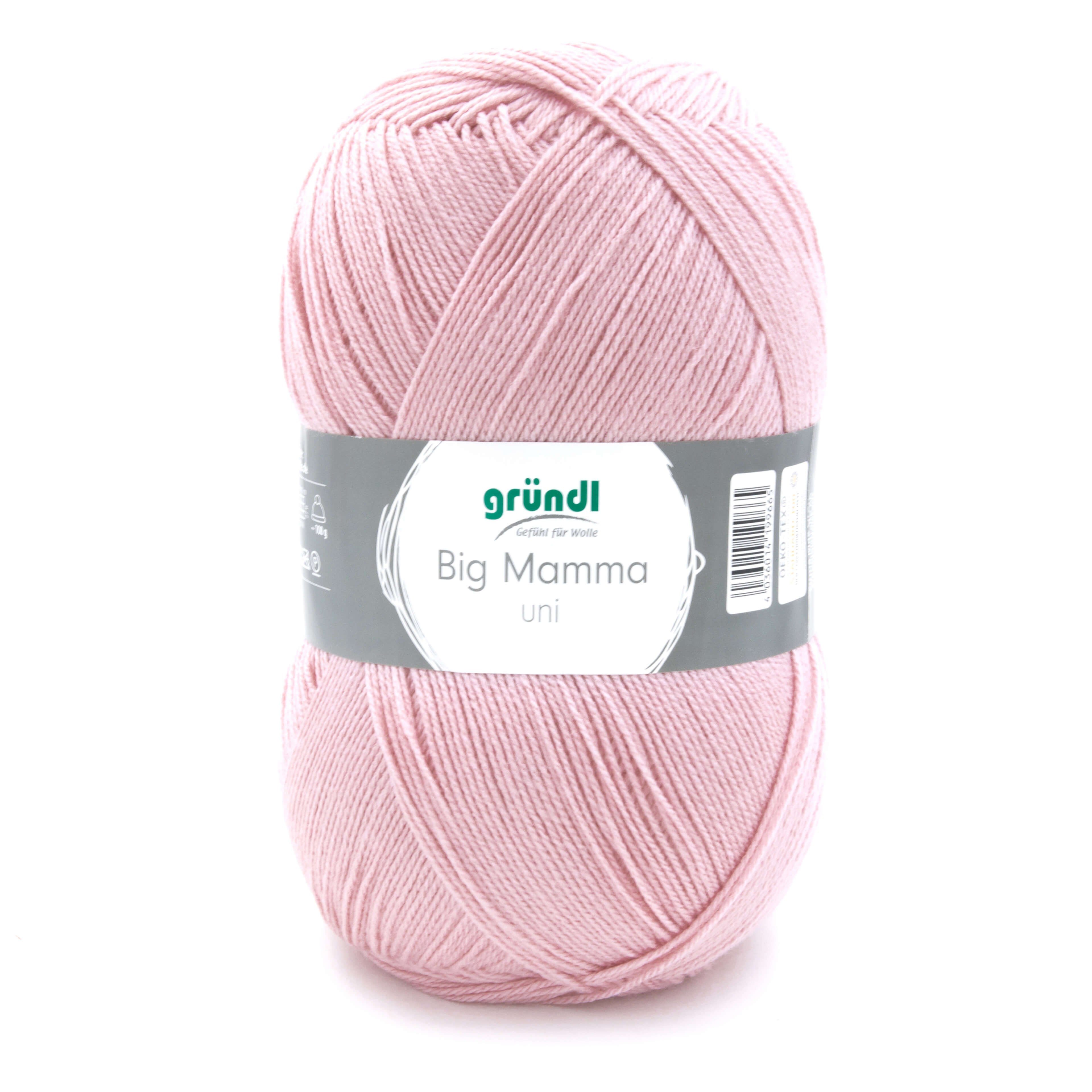 Gründl Wolle 400g Big Mamma uni Großknäuel Strickgarn Häkelgarn Häkelwolle, 1040,00 m (Wolle zum Stricken und Häkeln, pflegeleicht, waschbar, schnell trocknend, wollartiger Charakter), Wolle ohne Schurwolle