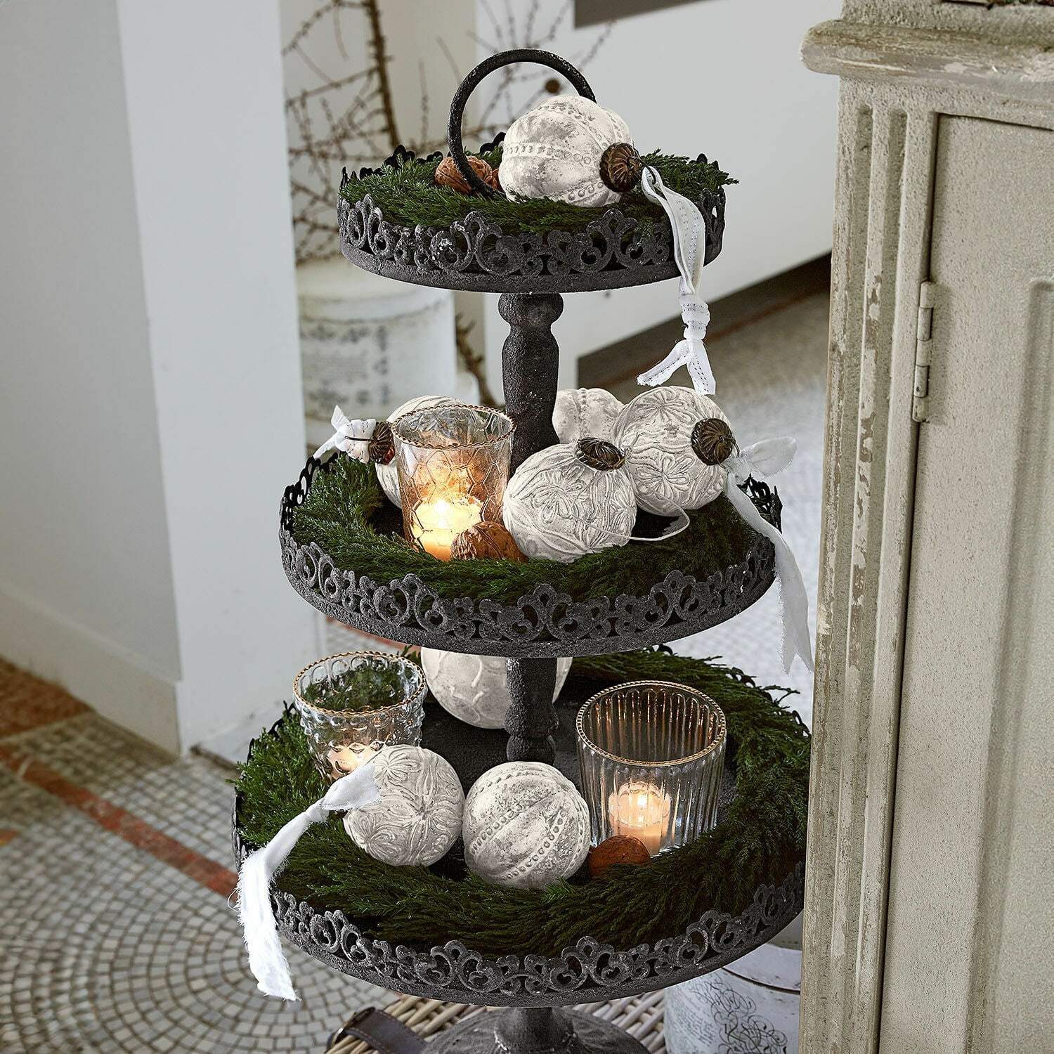 Mirabeau Dekokranz Kranz 3er Set Grivale grün