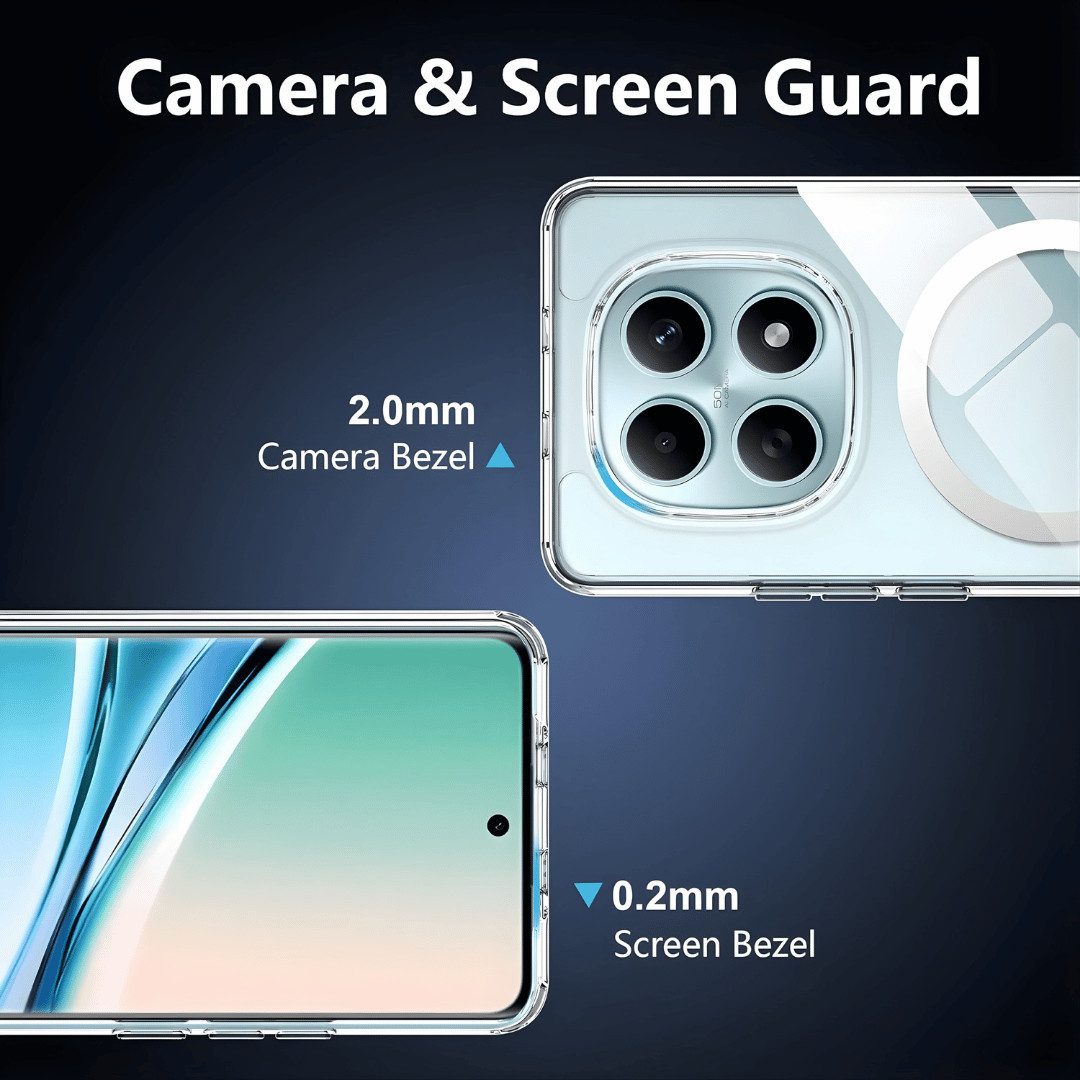 SmartUP Smartphone-Hülle für Xiaomi Redmi Note 15 5G / 4G MagSafe Silikon Case Slim Transparent 6,67 Zoll, MagSafe-Technologie