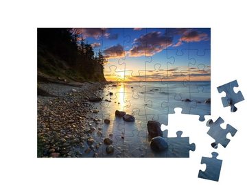 puzzleYOU Puzzle Klippe von Orlowo bei Sonnenaufgang, Polen, 48 Puzzleteile, puzzleYOU-Kollektionen