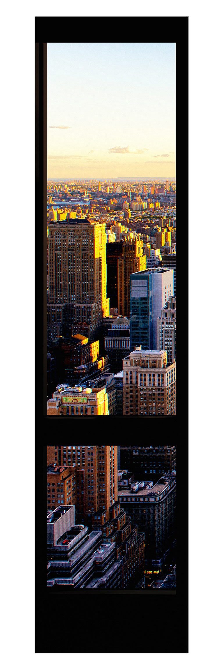 Bilderdepot24 Schiebegardine modern Flächenvorhang blickdicht Fensterblick New York (1 St), halbtransparent, Wohnzimmer große Flächengardine lichtdurchlässig für Klemm-System