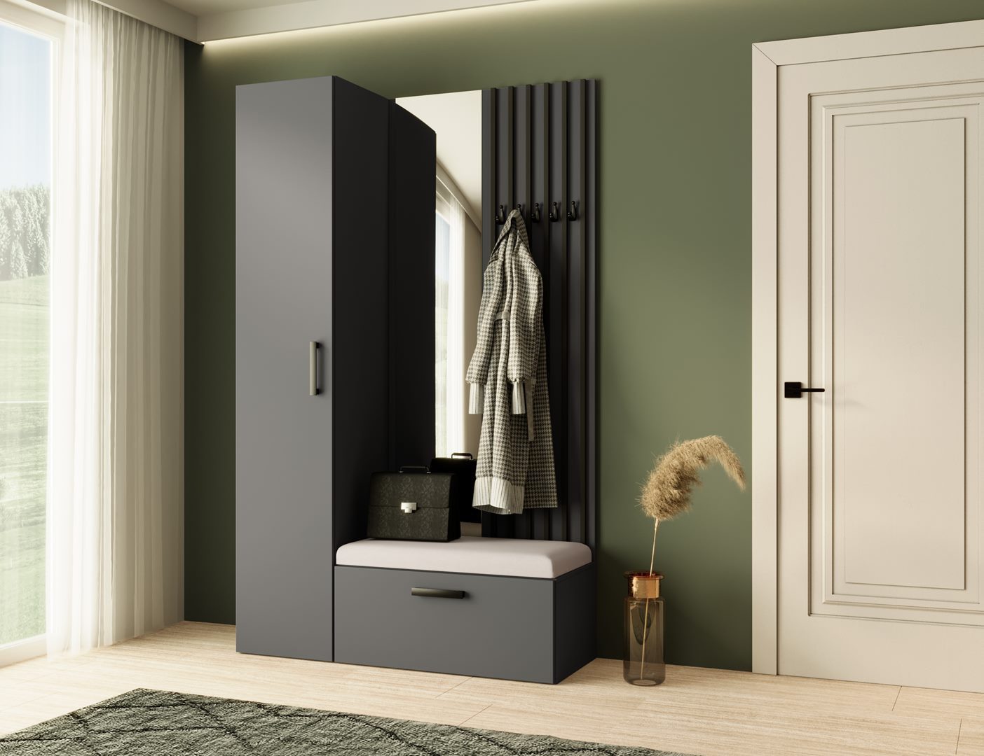 Beautysofa Garderobenschrank mit großem Spiegel und günstig online kaufen