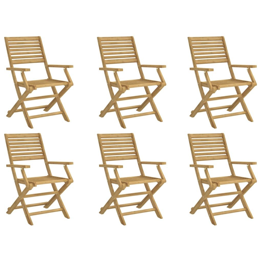 vidaXL Gartenstuhl Klappstühle, 6 Stück, 54,5 x 61,5 x 86,5 cm, Massivholz (6 St)