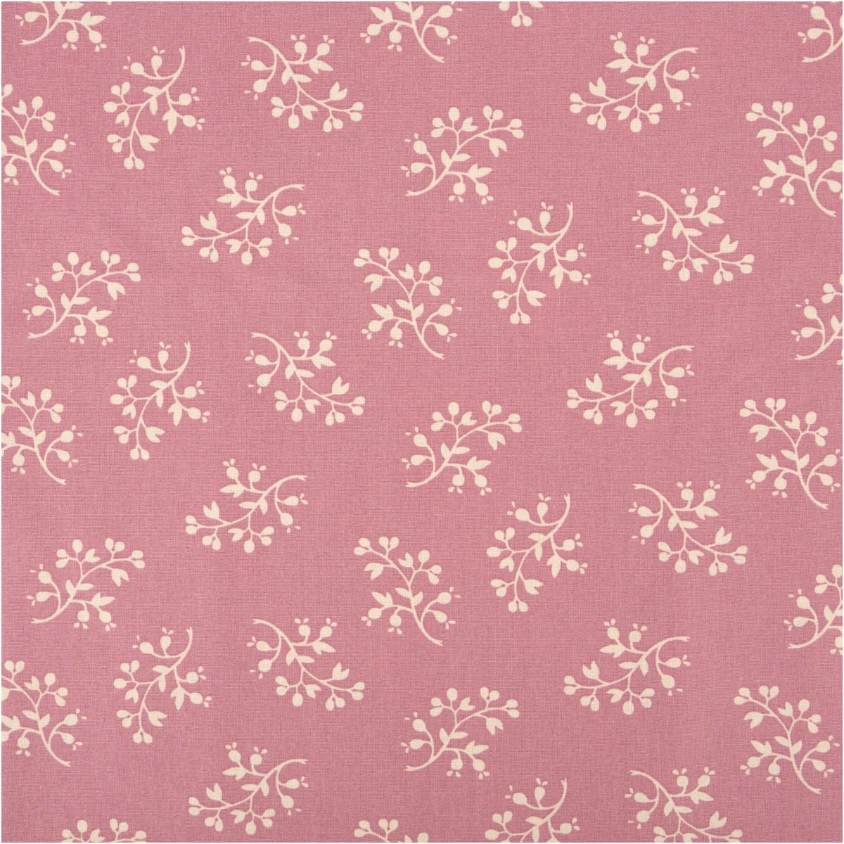 SCHÖNER LEBEN. Stoff Baumwollstoff Meterware Stoff Blumenzweige Serie Garden Altrosa 140cm, pflegeleicht,abwaschbar