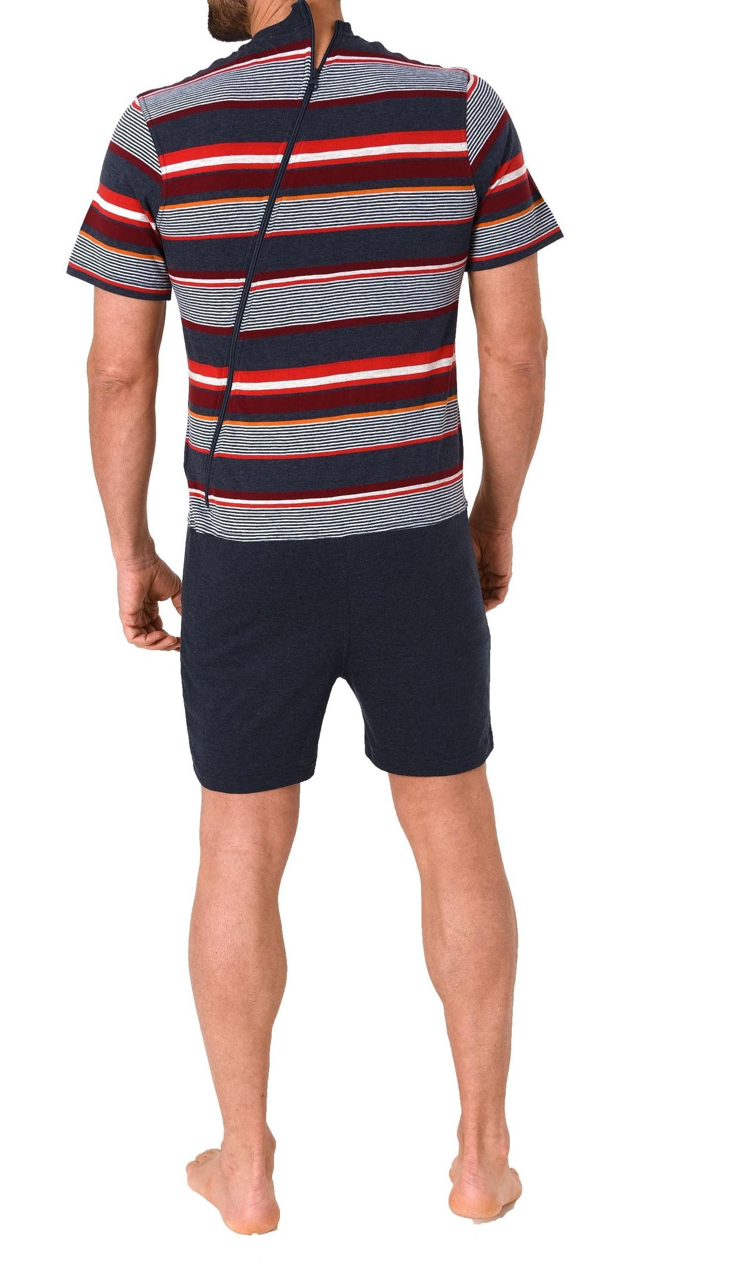 Normann Care Pyjama Herren Pflegeoverall kurzarm mit Reissverschluss am Rüc günstig online kaufen