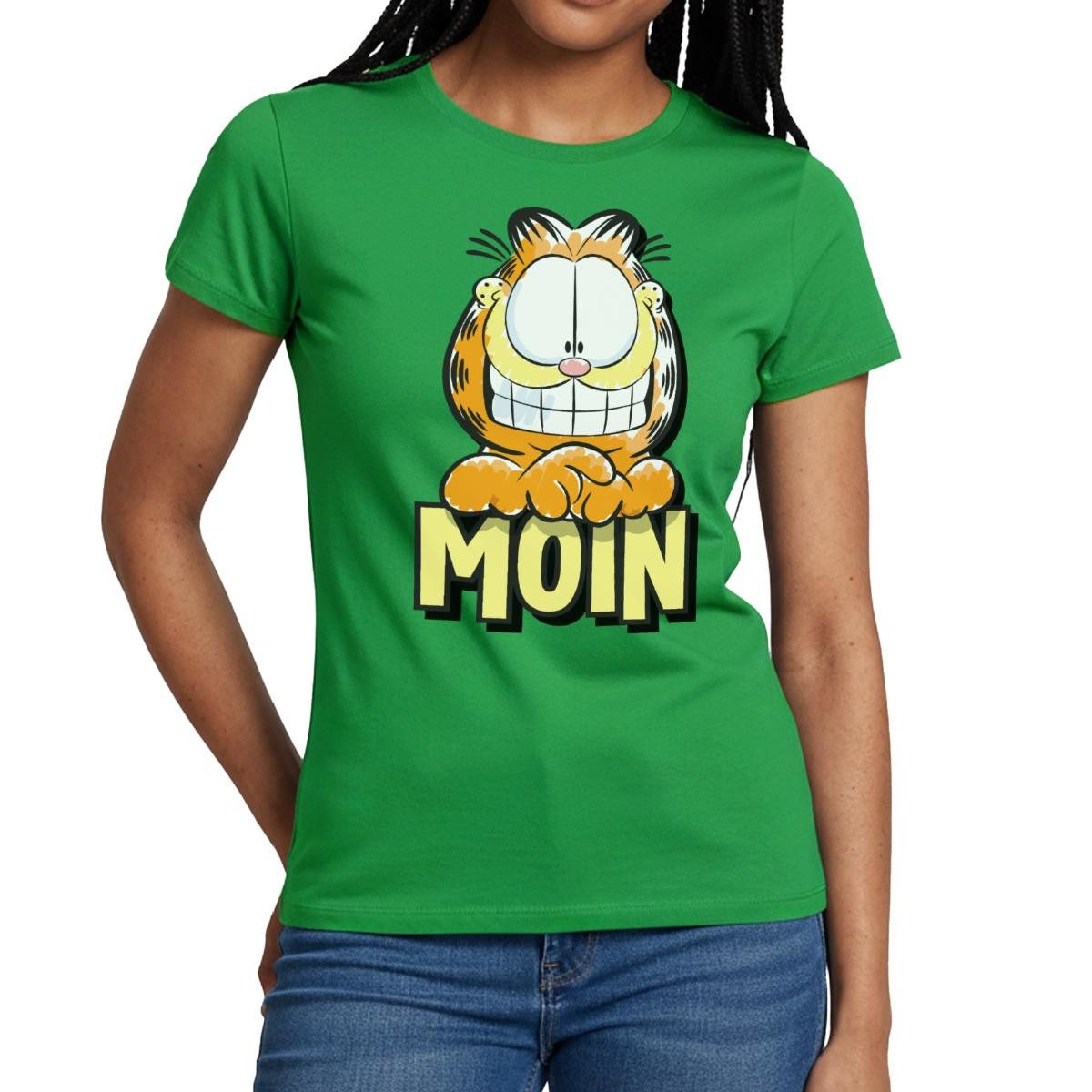 Spreadshirt T-Shirt Garfield Moin Nordsee Ostsee Geschenk Frauen T-Shirt (1-tlg) Slim Fit, fällt klein aus