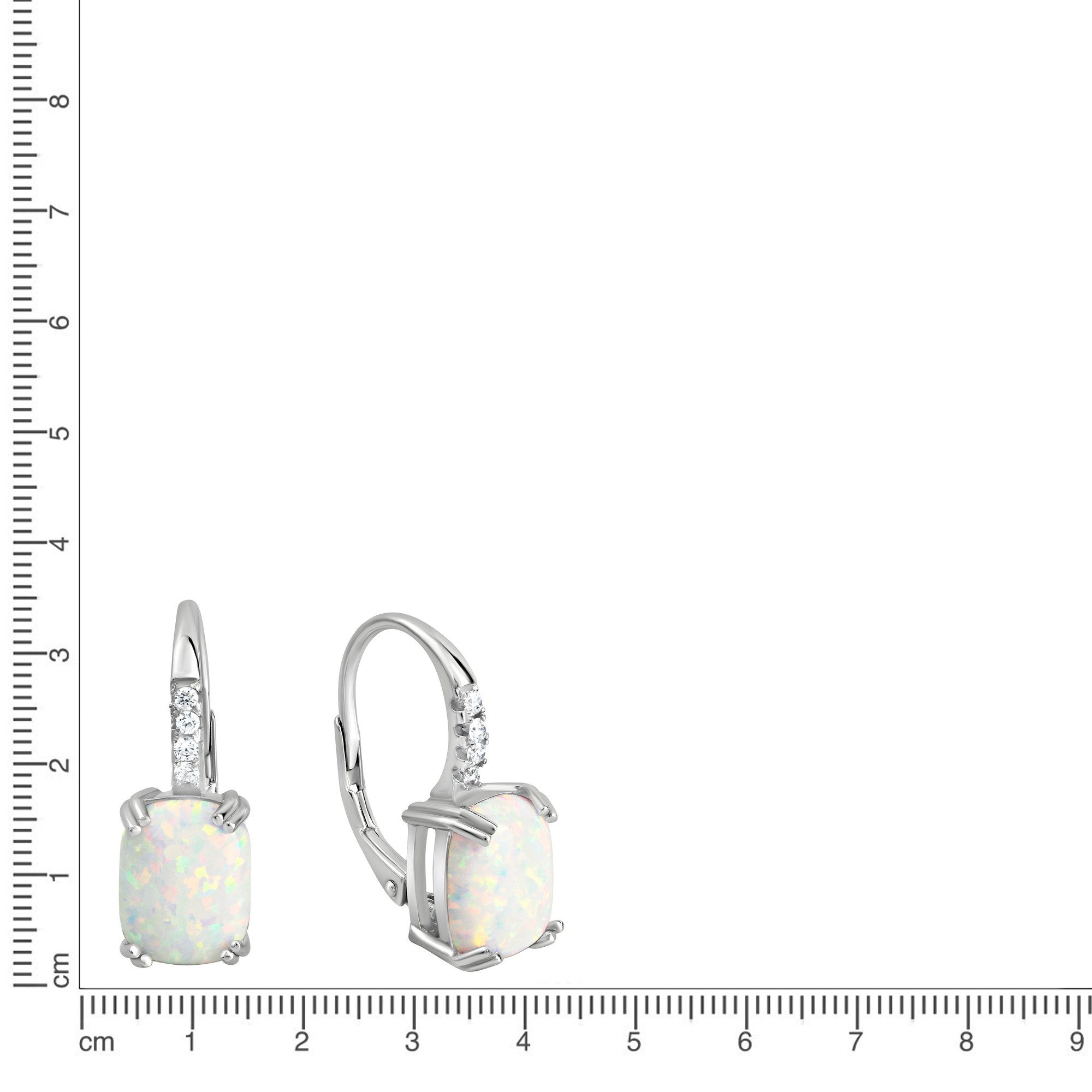 Vivance Paar Ohrhänger 925/- Sterling Silber rhodiniert synth. Opal und Zir günstig online kaufen