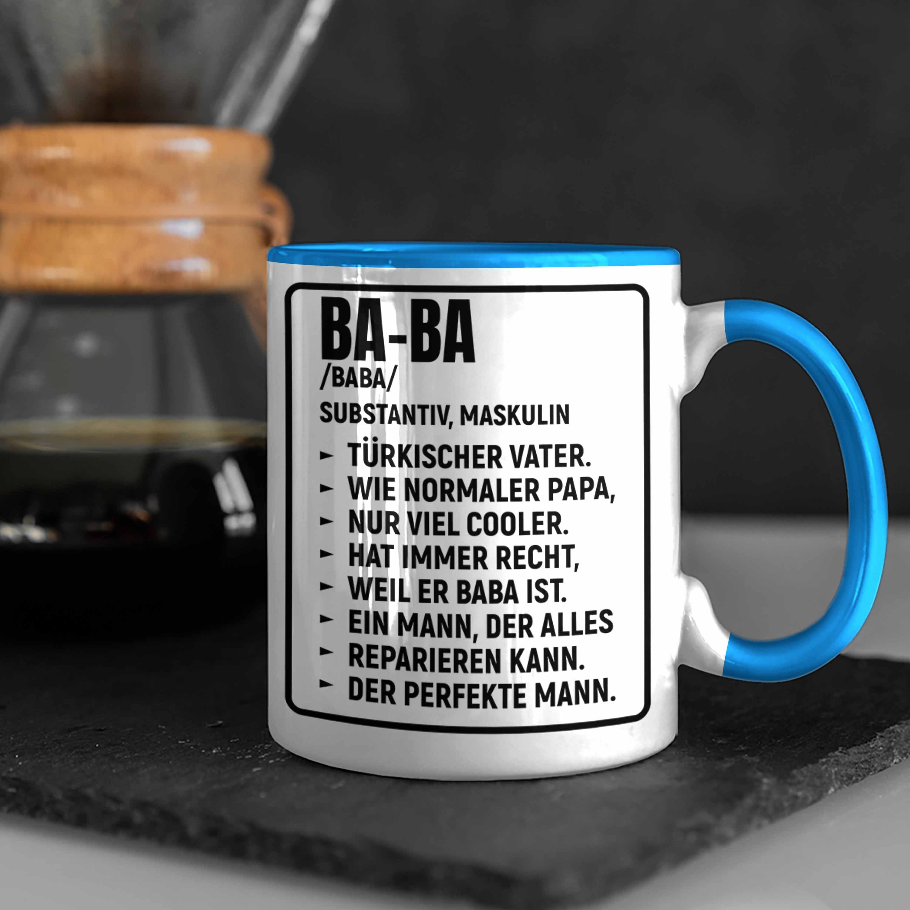 Blau Kaffeetasse Baba Papa - Türkischer Tasse Tasse Geschenk Trendation Türken Trendation Vater