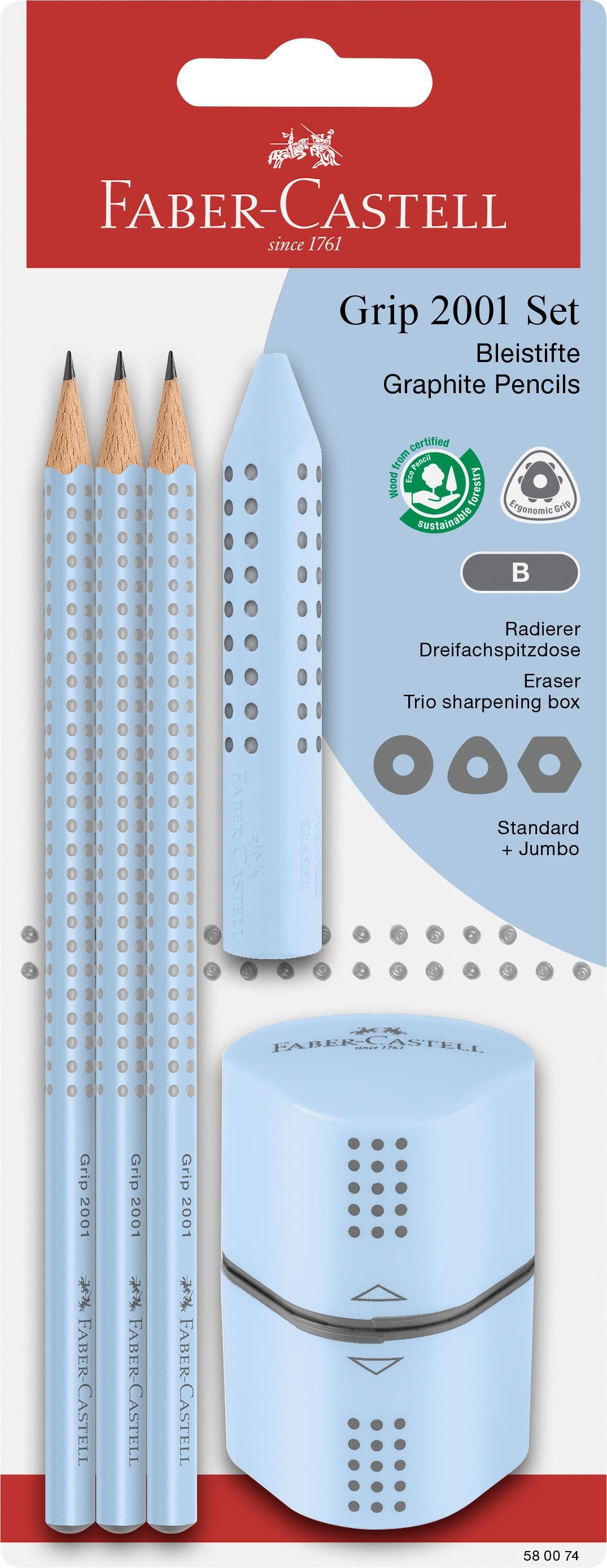 Faber-Castell Bleistift Faber Castell Bleistift Grip 2001 B sky blue Rad+Spitzer