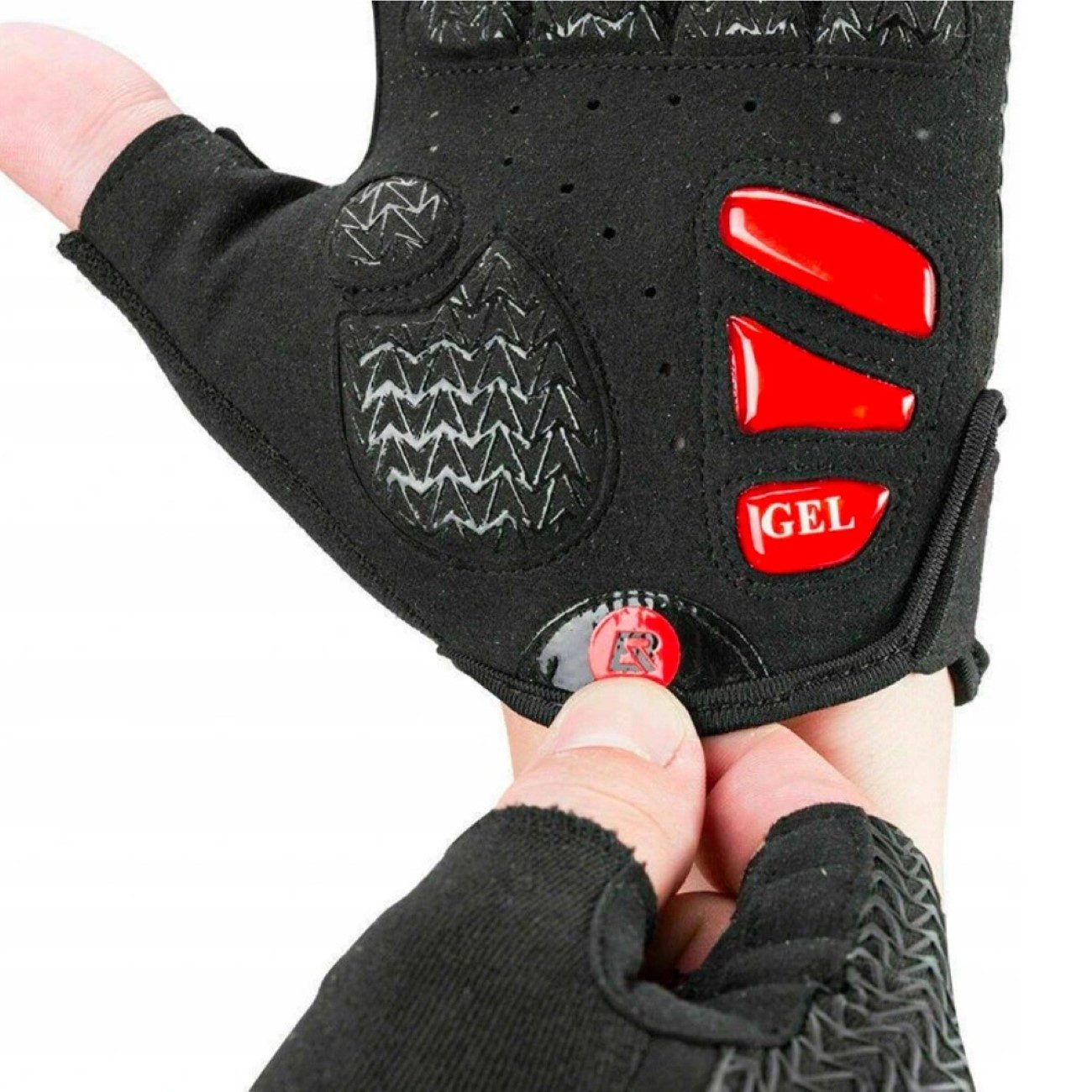 ROCKBROS Fahrradhandschuhe mit Gel-Einsätzen Schwarz-Rot günstig online kaufen