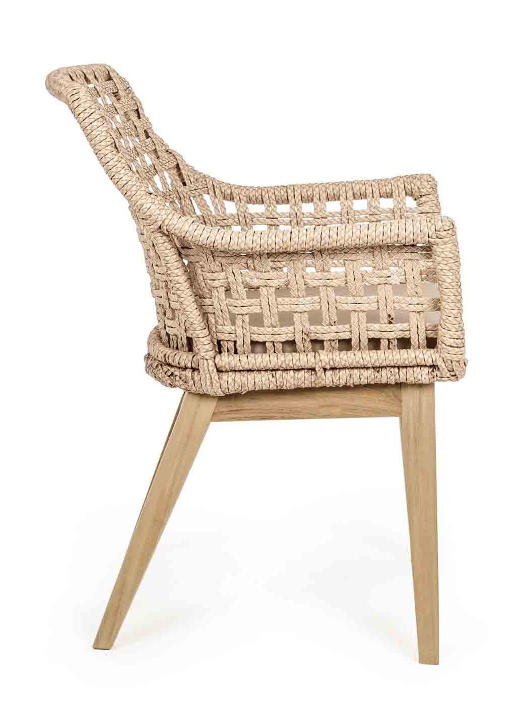 Bizzotto Gartenstuhl Madison Viro mit Armlehnen, Natur