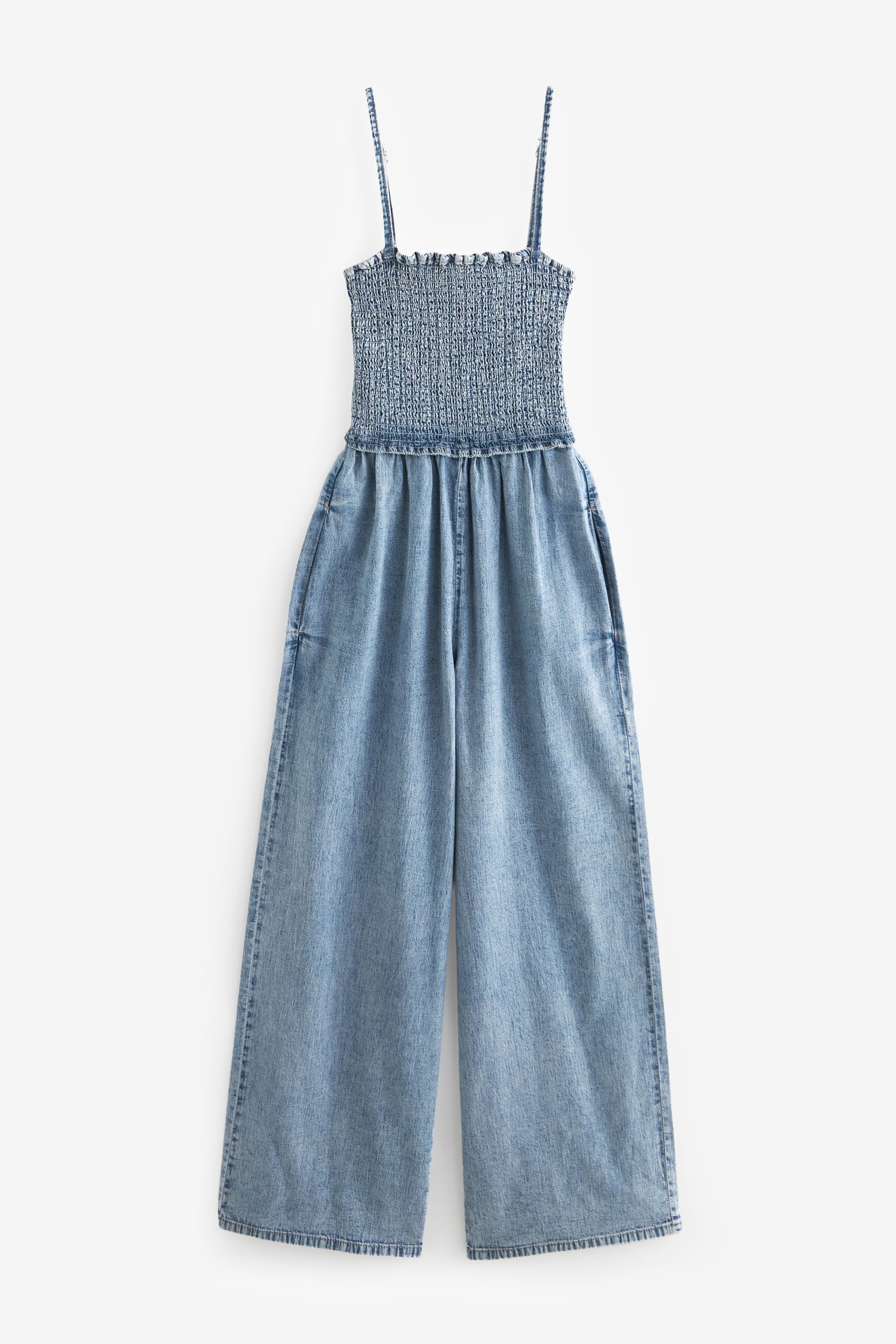 Next Jumpsuit Gesmokter Jumpsuit mit weitem günstig online kaufen