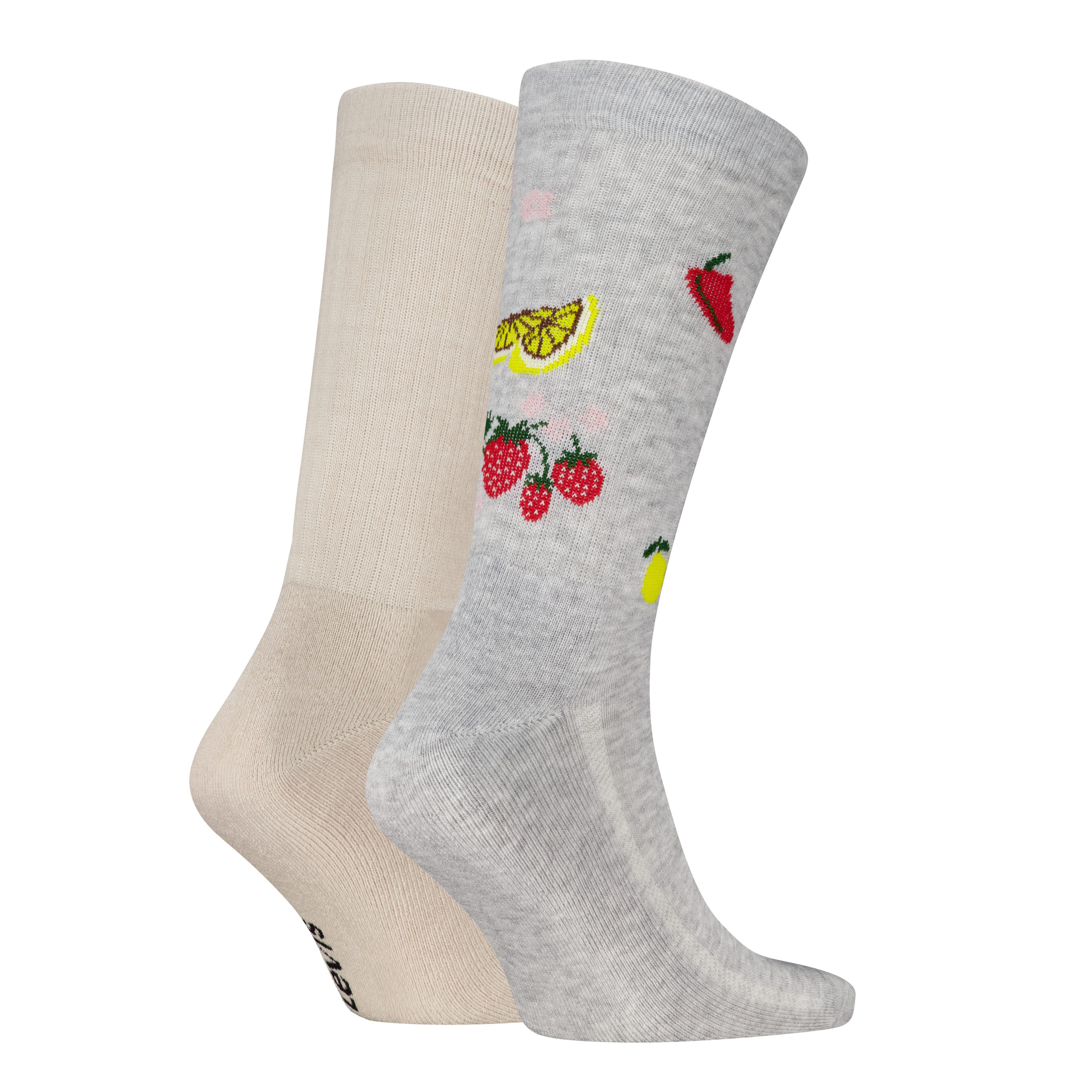 Levi's® Socken LEVIS REG CUT FRUIT AOP (2 Paar) Cotton-Mix, Fruit-Design, elastisch, weiche, bequeme Sohle