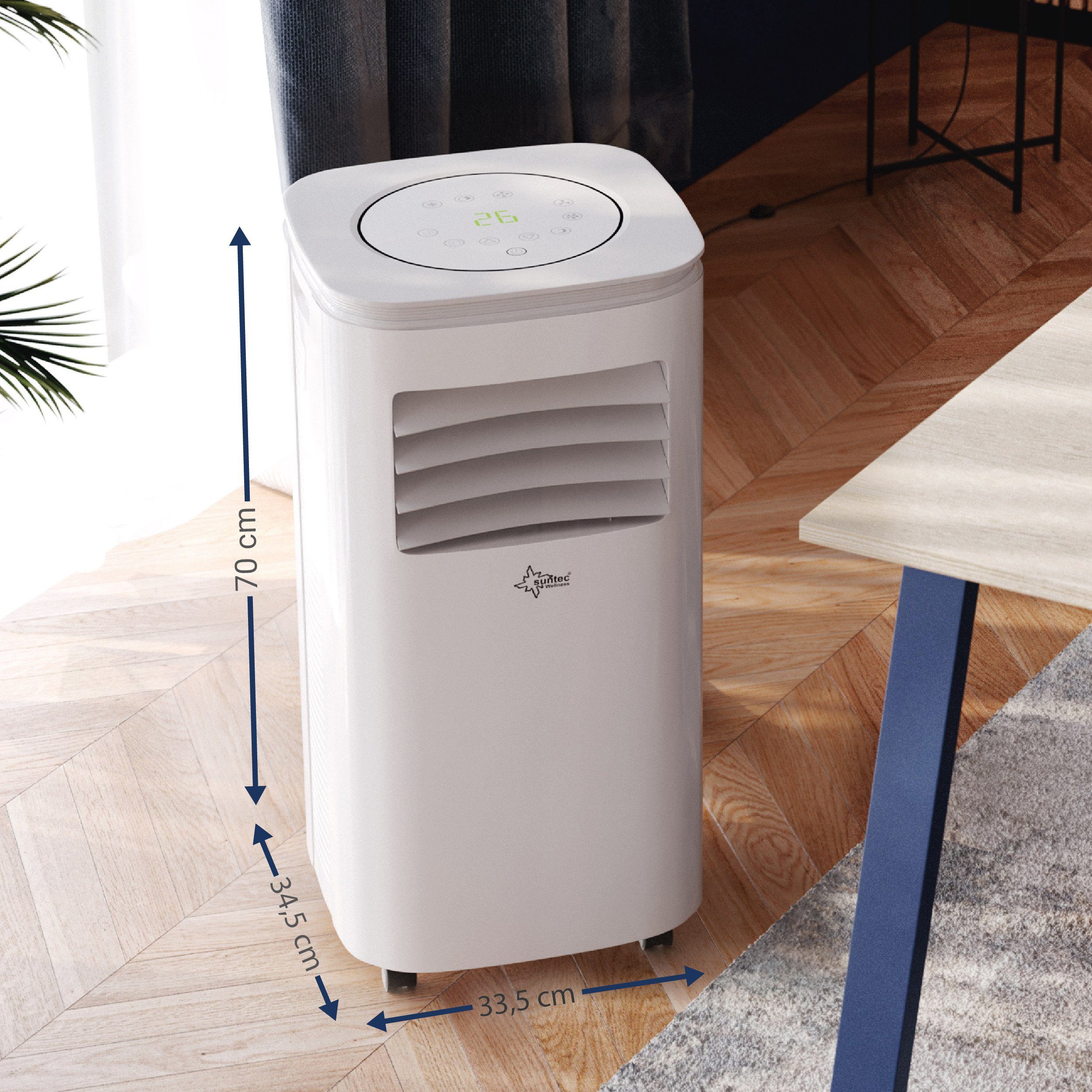 Suntec Wellness 3-in-1-Klimagerät Freeze 9.000, Klimaanlage Mobile & für Kühler Entfeuchter Räume m³, bis 80