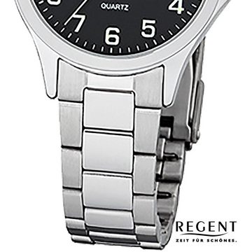 Regent Quarzuhr Regent Damen Uhr 2252409 Metall Quarz, Damen Armbanduhr rund, klein (ca. 29mm), Metallarmband