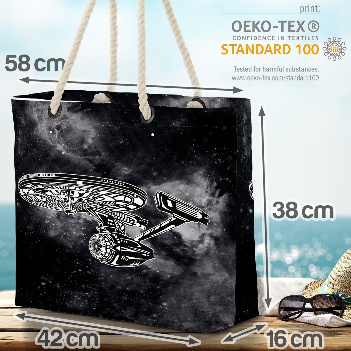 VOID Strandtasche (1-tlg), Raumschiff Shopper Beach Bag star serie fan trek enterprise