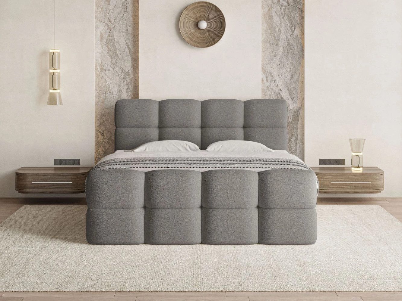 GrainGold Boxspringbett mit Bettkästen RIVON, Modern günstig online kaufen