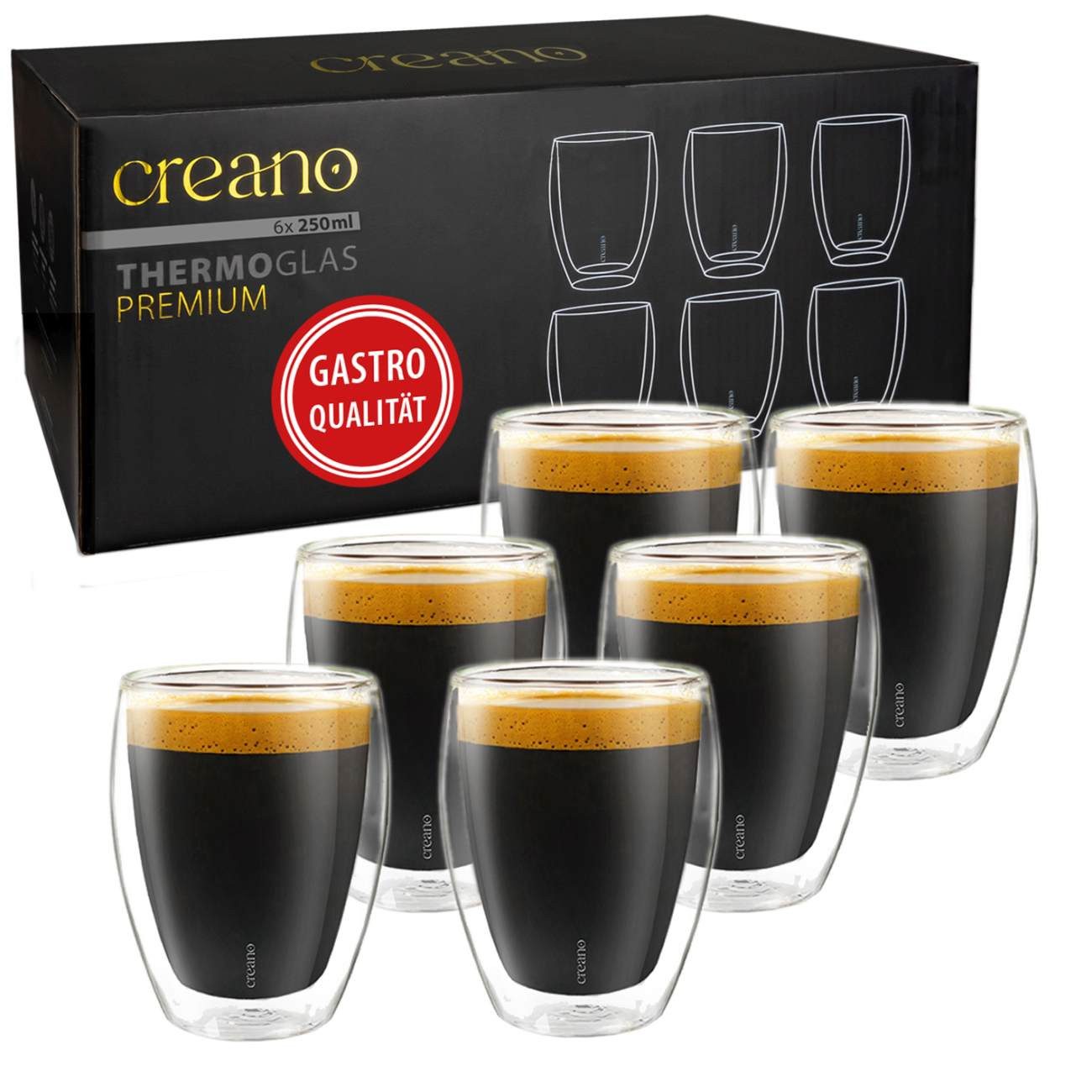 Teeglas Premium Gläser 6er Set, 250ml