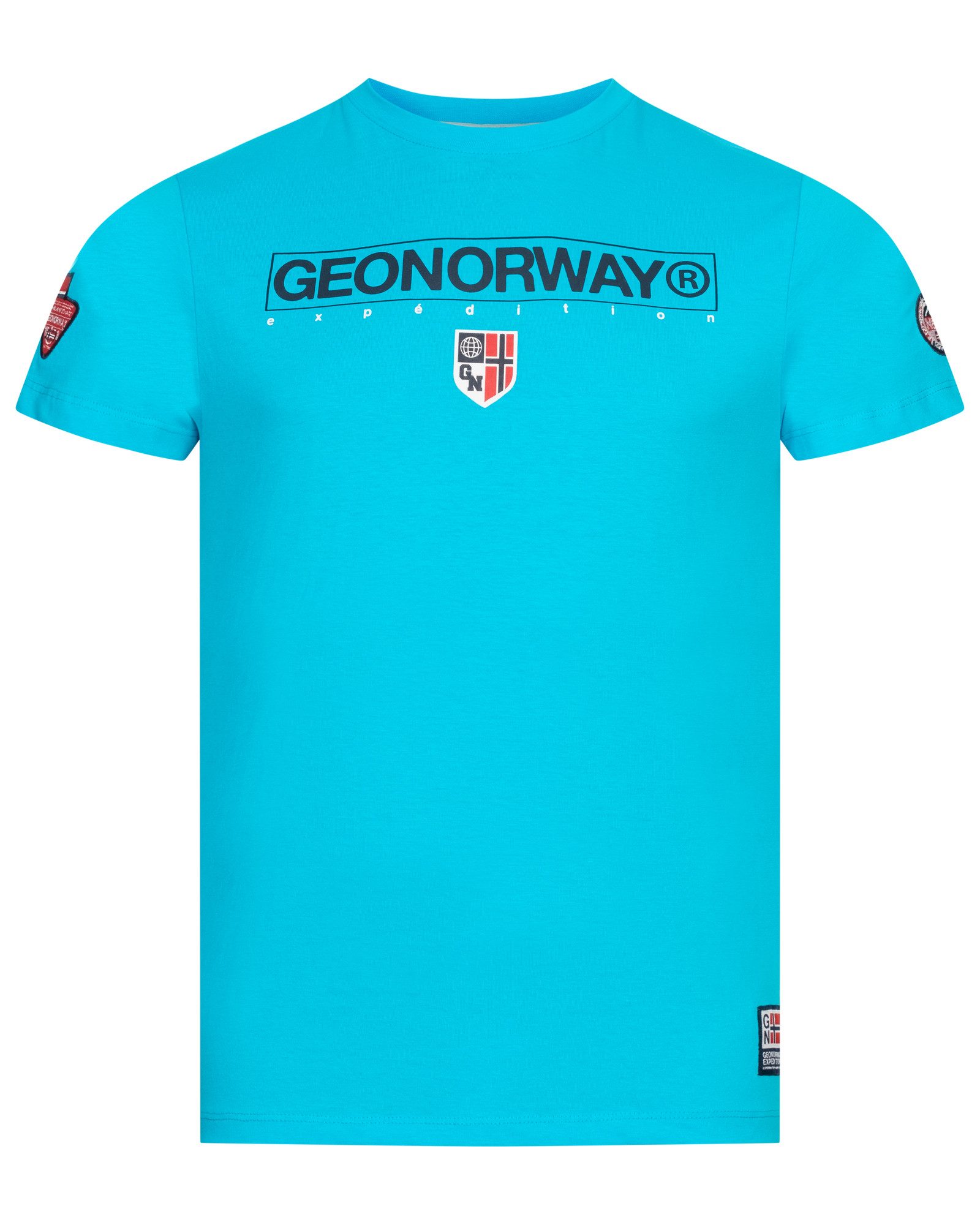 Geographical Norway Kurzarmshirt Geographical Norway T-Shirt Herren Shirt Hemd Sommer Baumwolle Print